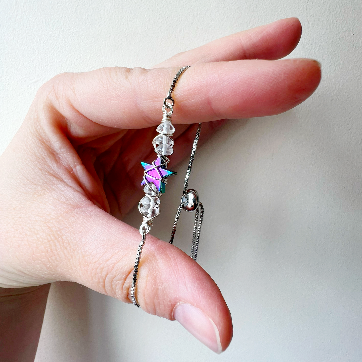 SILVER - Clear Quartz Customisable bracelets