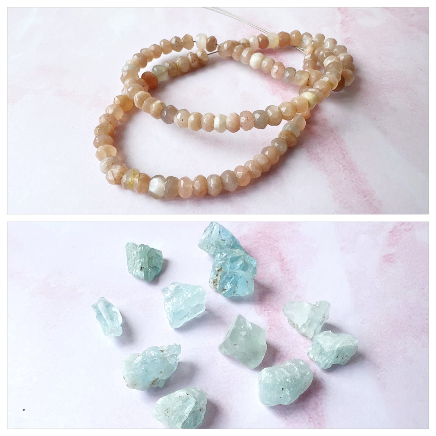 GOLD - Peach Moonstone Customisable bracelets