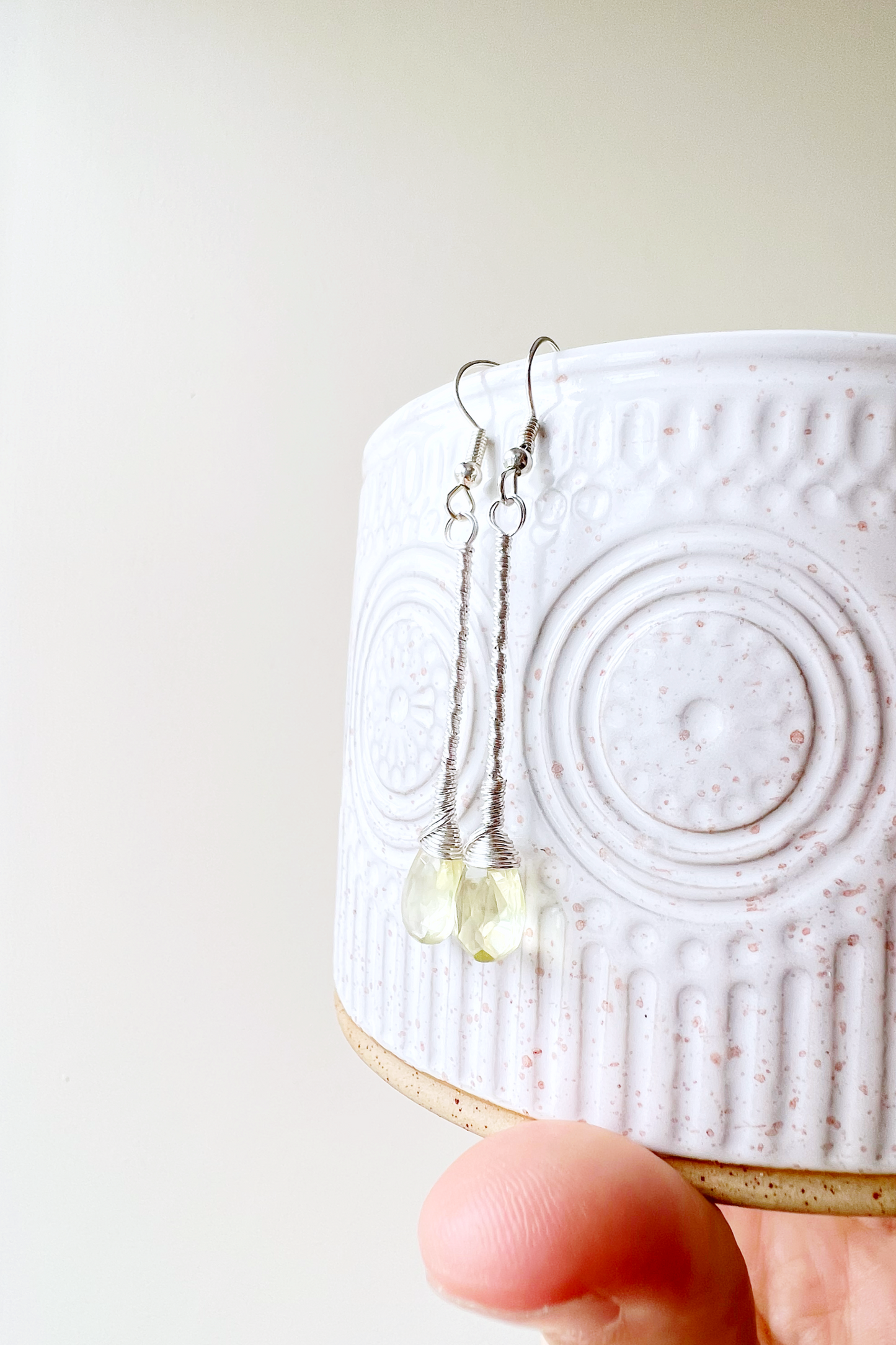Lemon Quartz Elegant Drop Silver Earrings