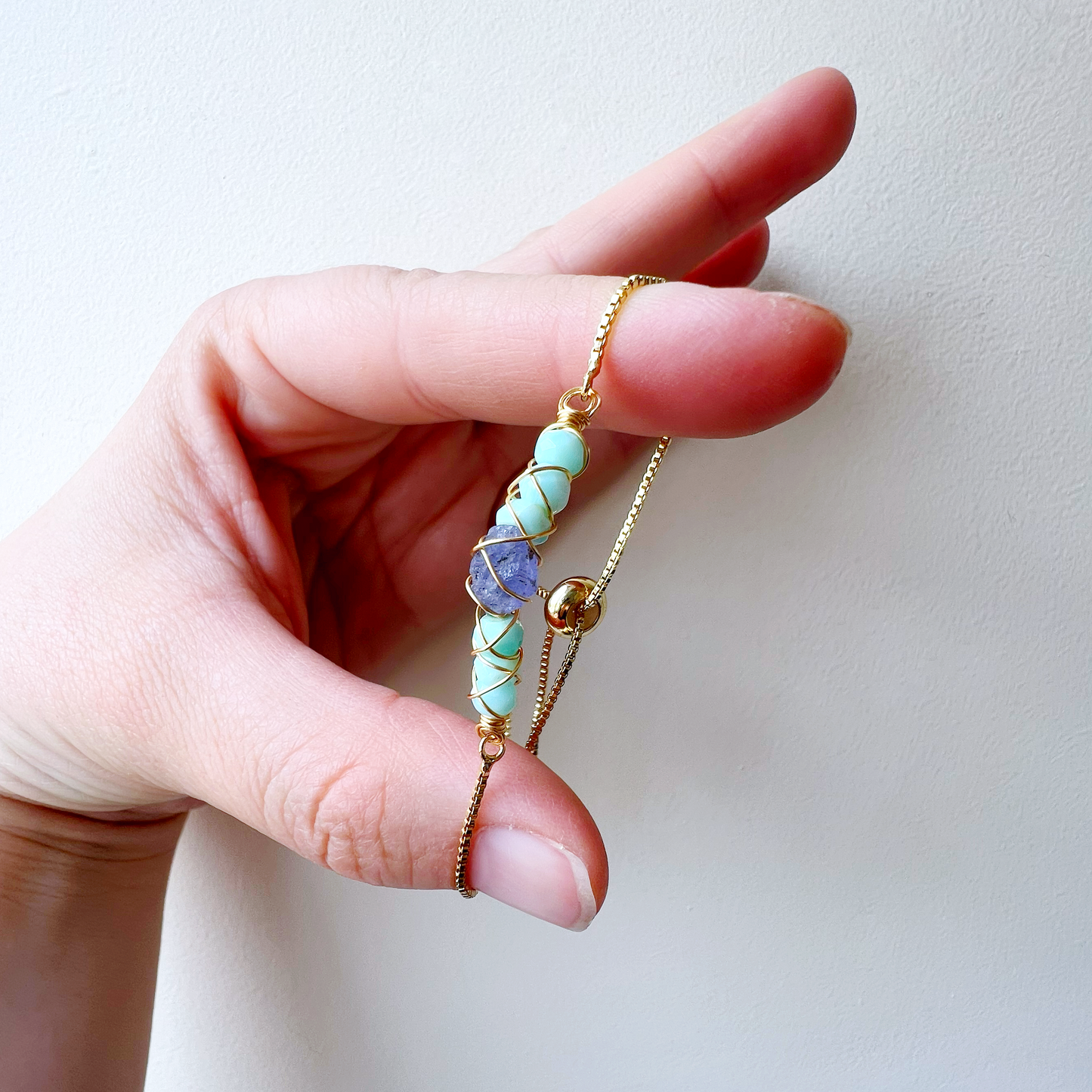 GOLD - Peruvian Opal Customisable bracelets - adjustable