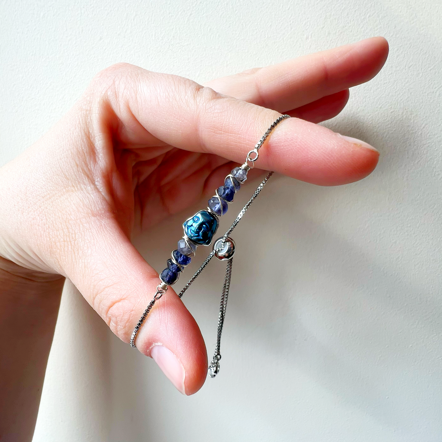 SILVER - Iolite Customisable bracelets