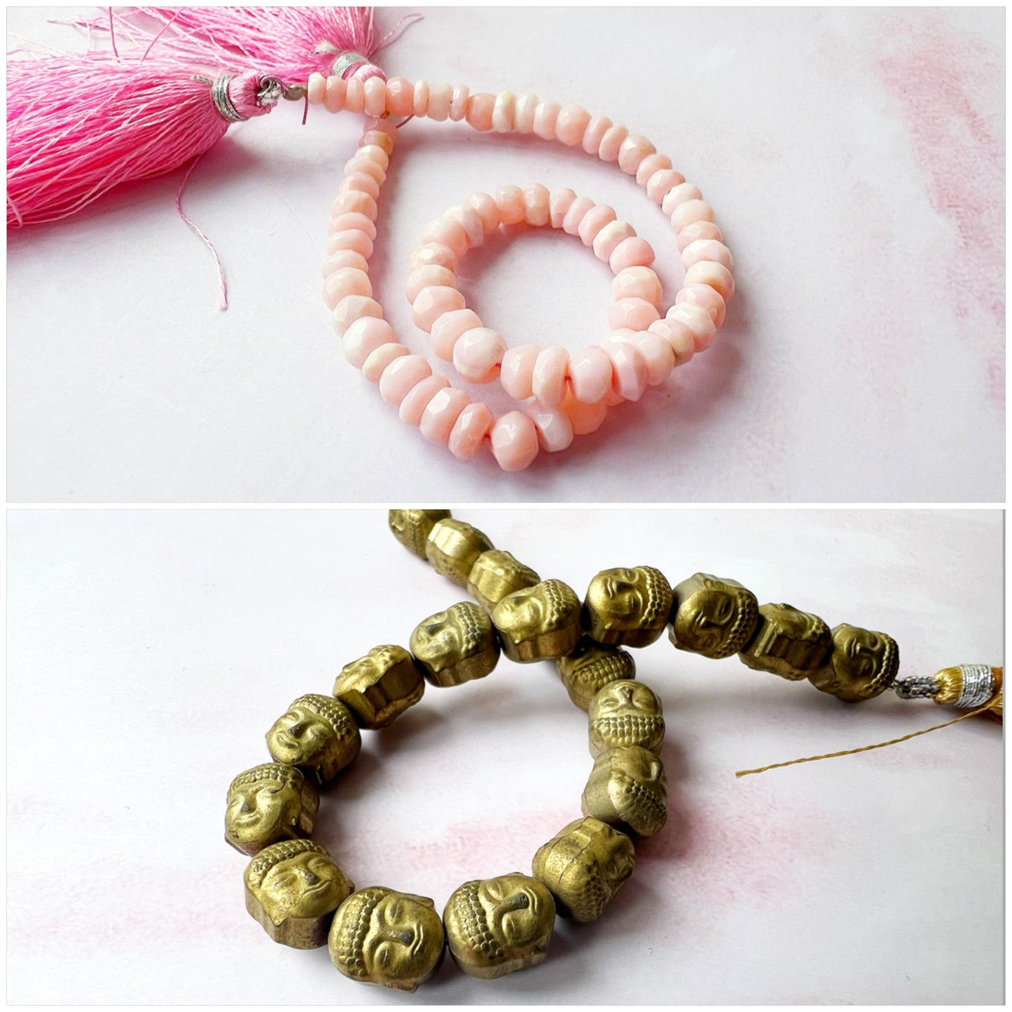 GOLD - Pink Opal Customisable bracelets