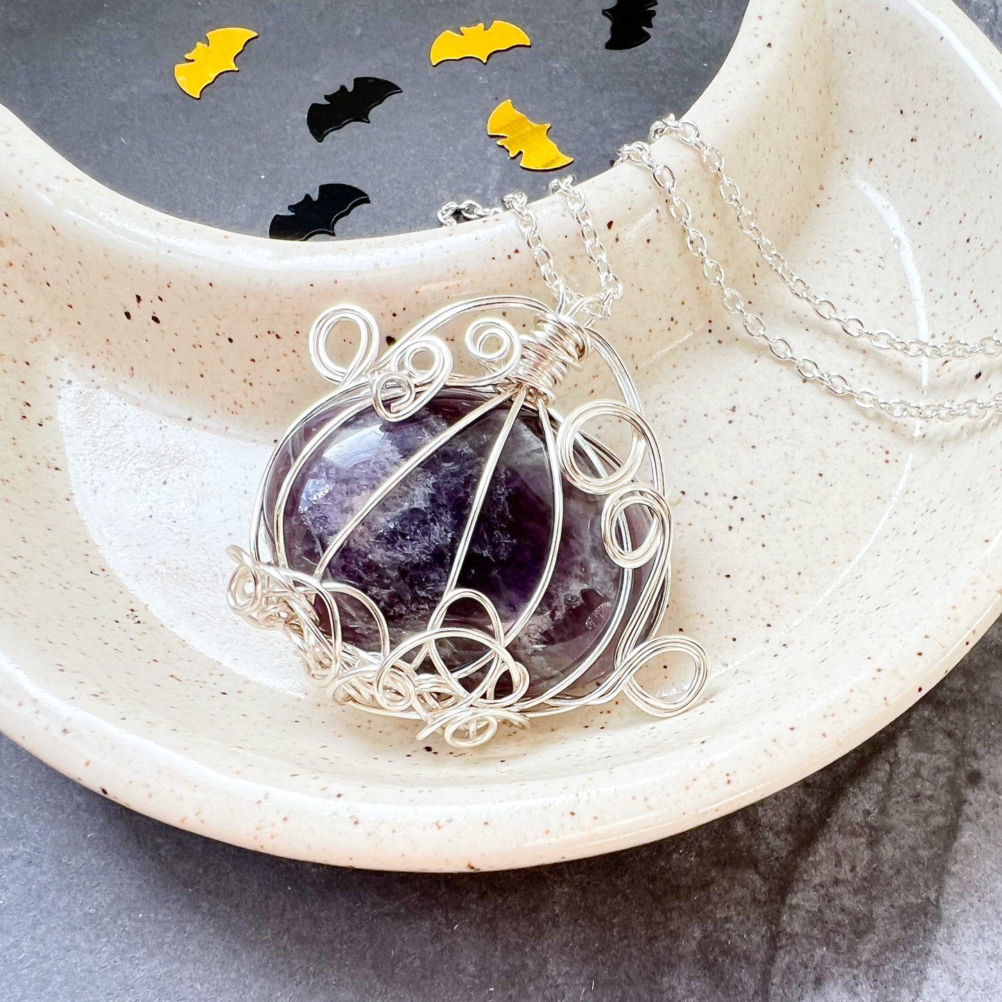 Amethyst pumpkin necklace