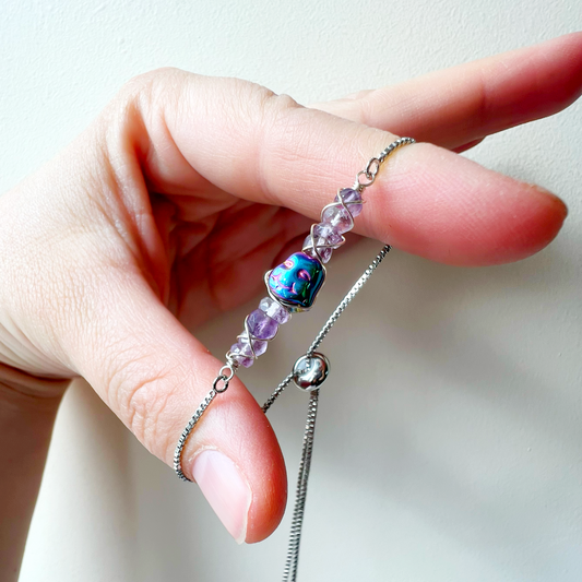 SILVER - Pink Amethyst Customisable bracelets