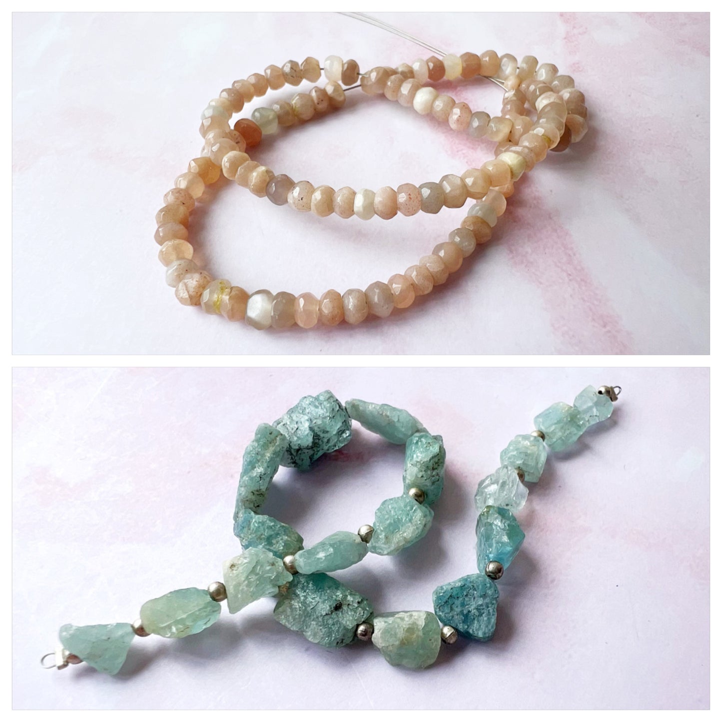 ROSE GOLD - Peach Moonstone Customisable bracelets