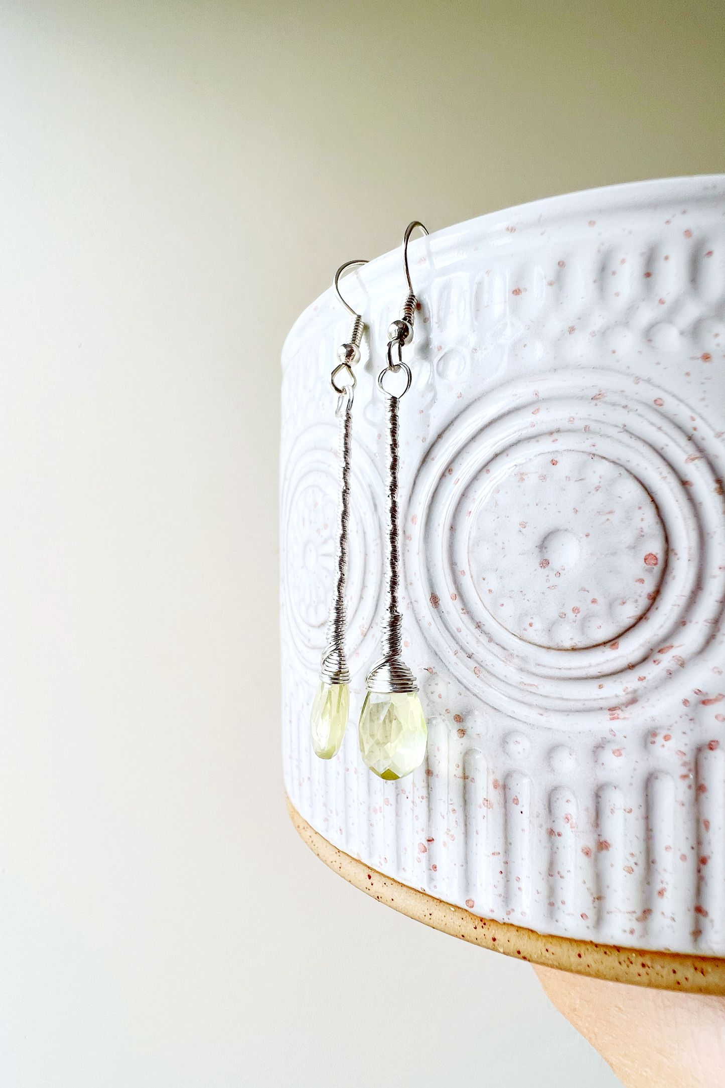 Lemon Quartz Elegant Drop Silver Earrings