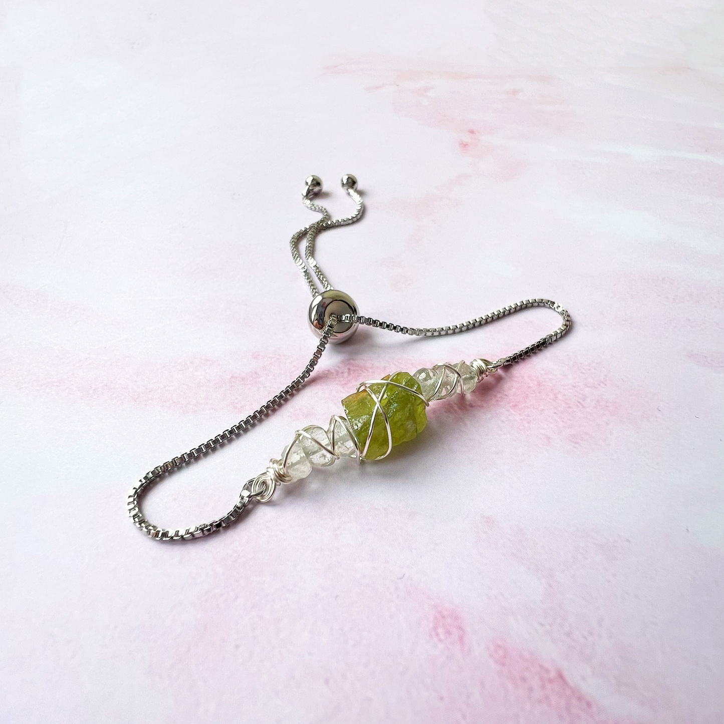 SILVER - Green Amethyst (Prasiolite) Customisable bracelets