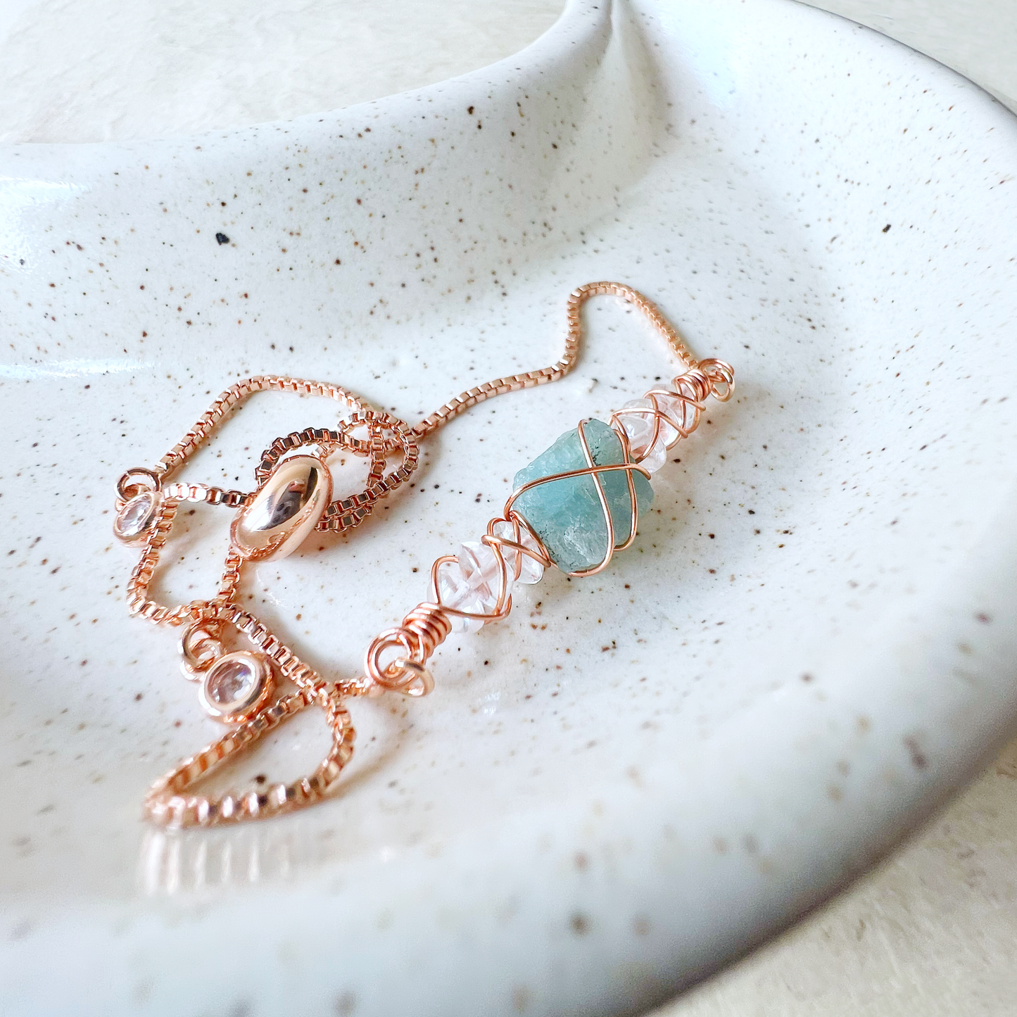 ROSE GOLD - Clear Quartz Customisable bracelets