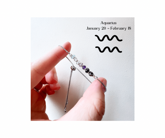Zodiac star sign bracelet - Aquarius