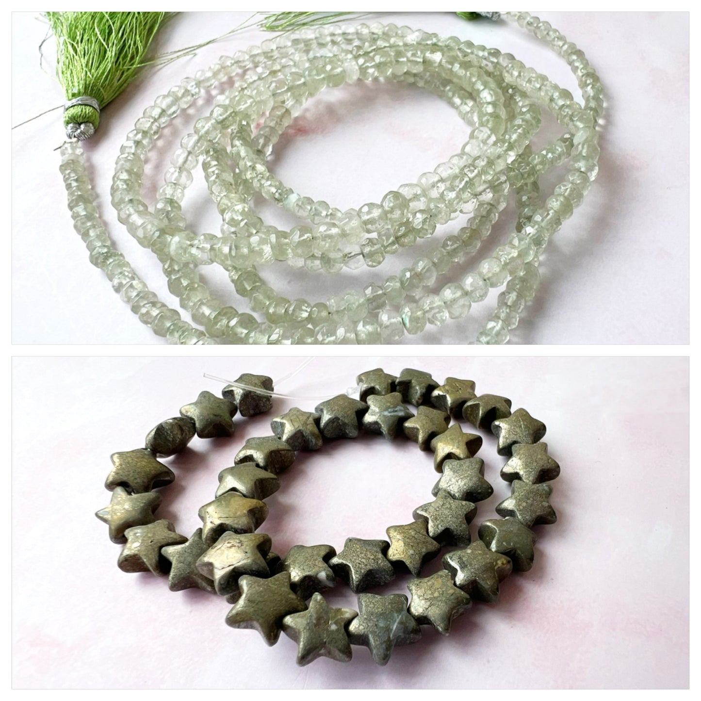 GOLD - Green Amethyst (Prasiolite) Customisable bracelets
