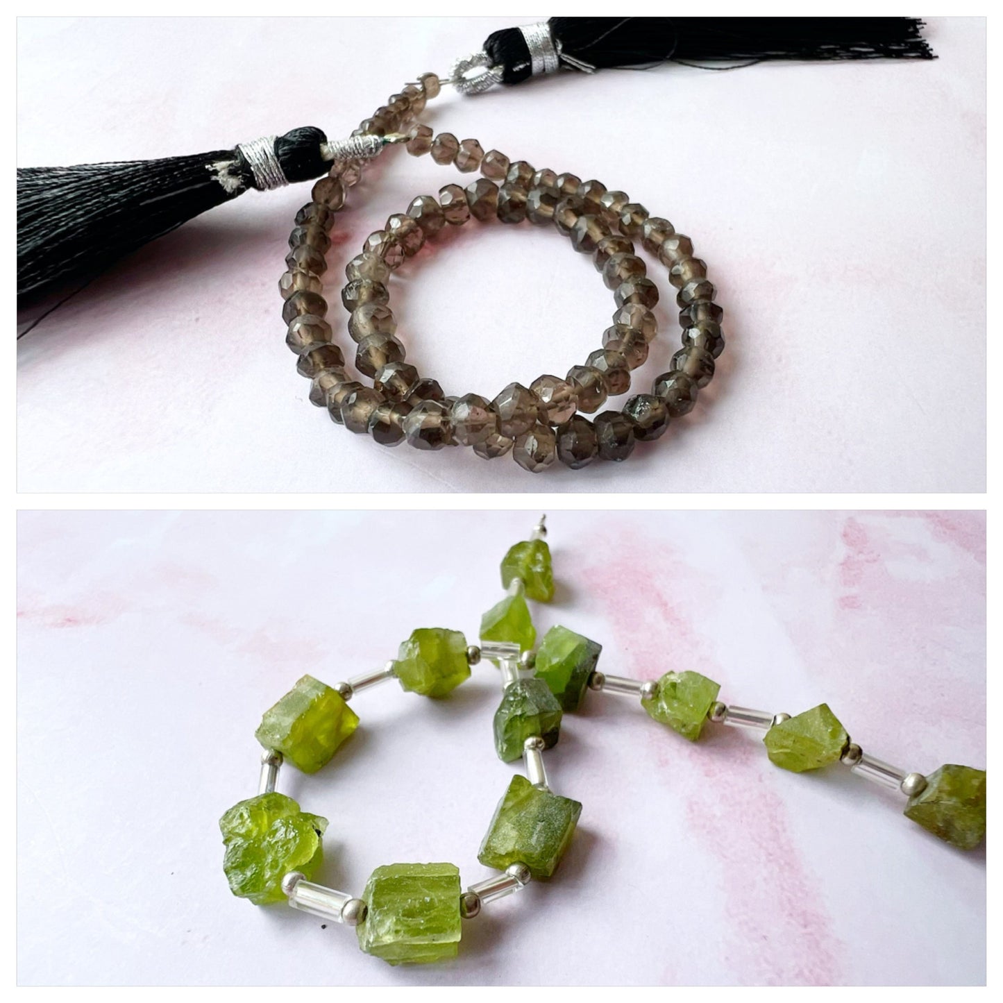 SILVER - Smokey Quartz Customisable bracelets