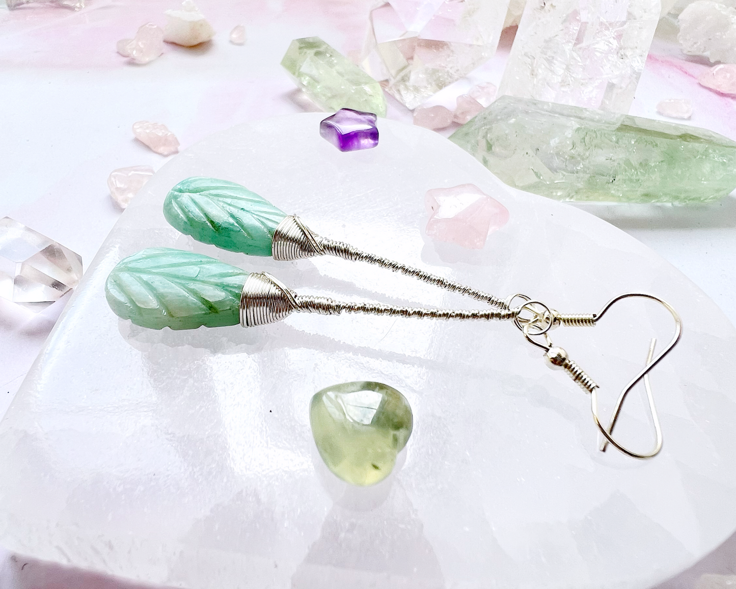 Amazonite Elegant Drop Silver Earrings