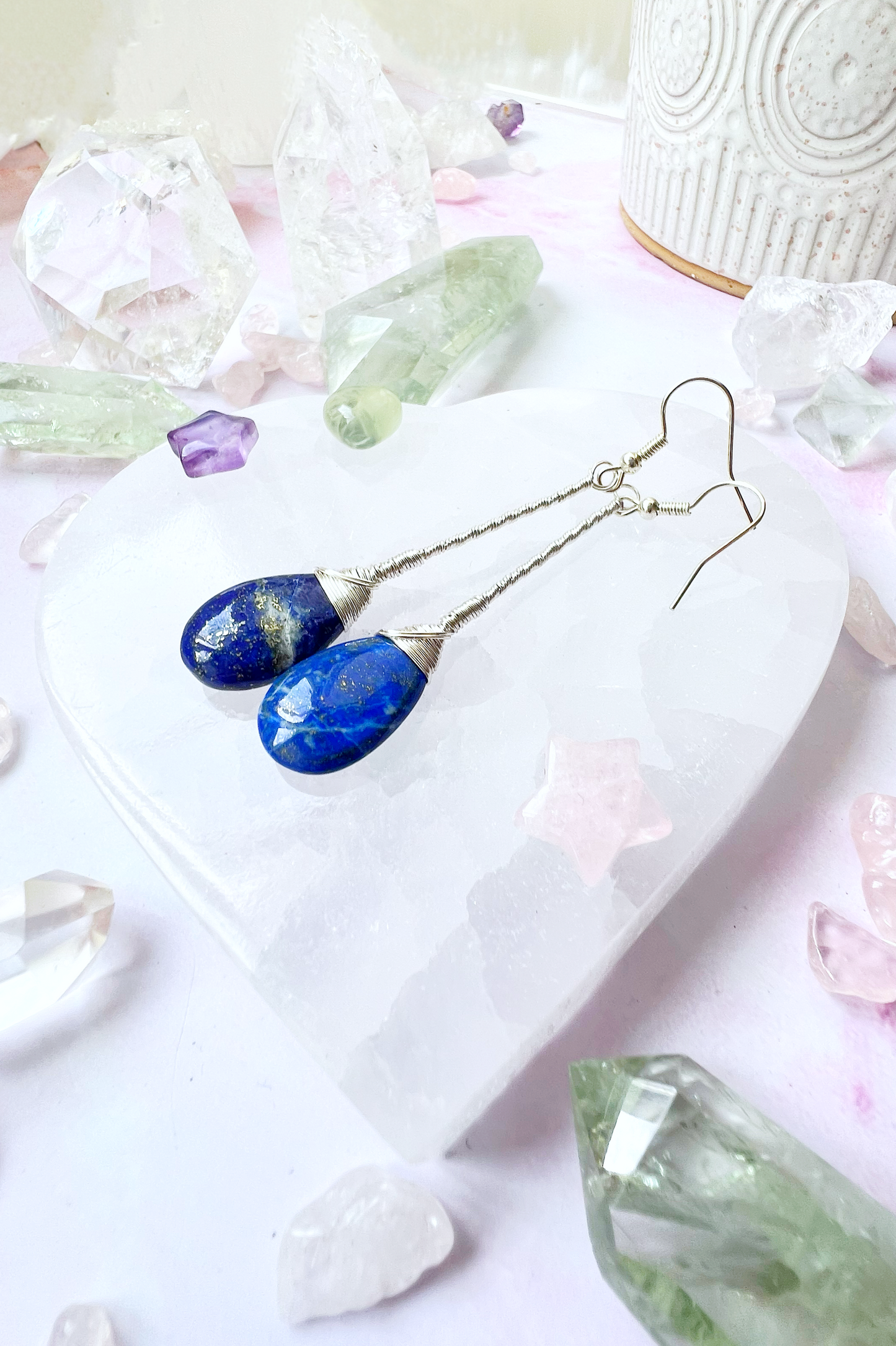 Lapis Lazuli Elegant Drop Silver Earrings