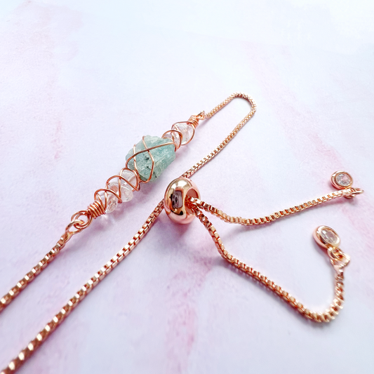 ROSE GOLD - Clear Quartz Customisable bracelets