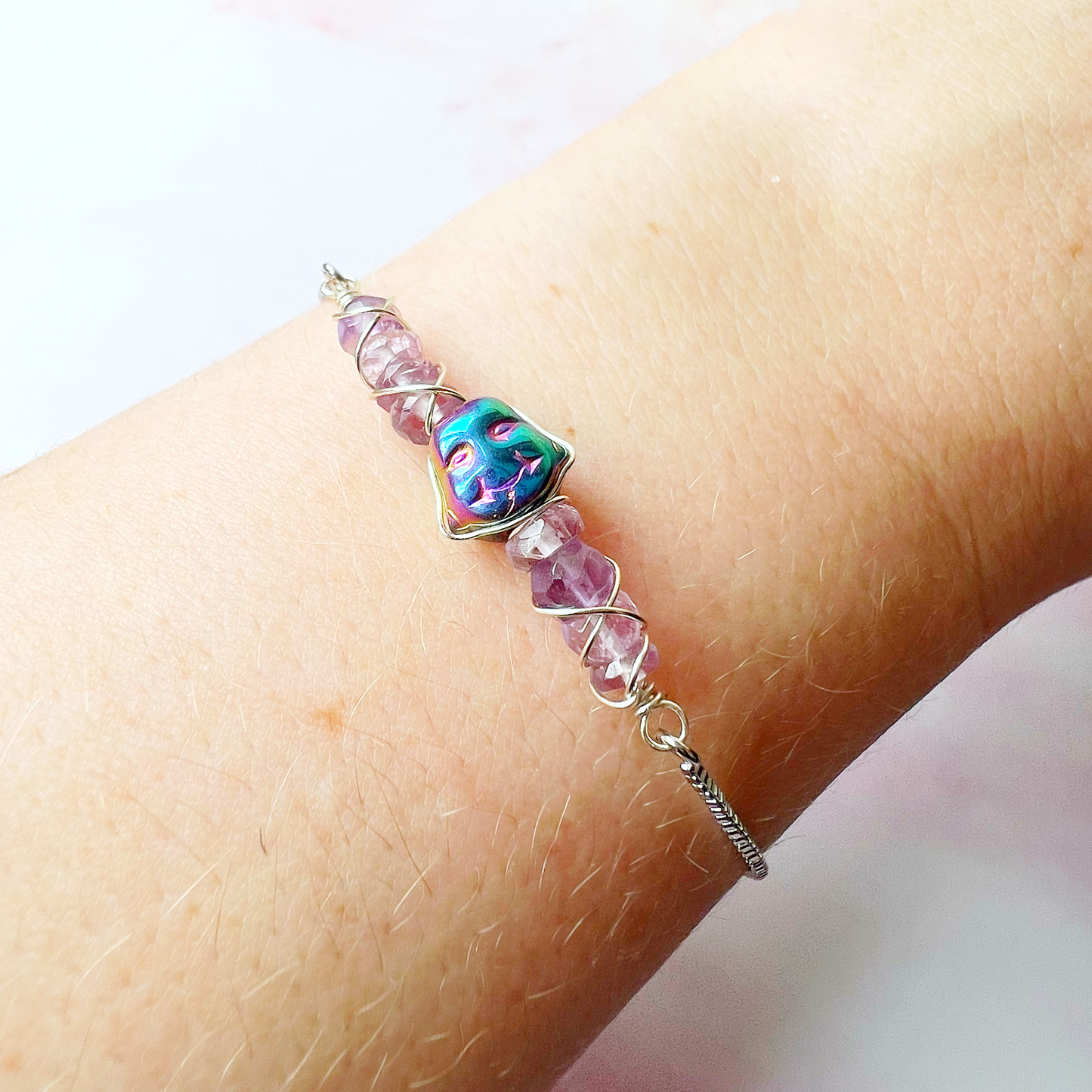 GOLD - Pink Amethyst Customisable bracelets