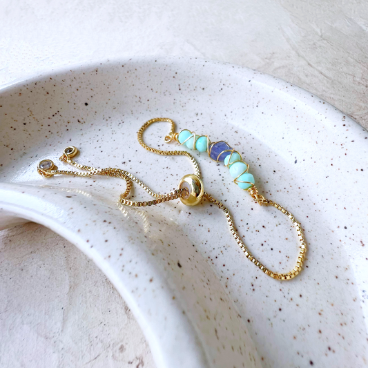 GOLD - Peruvian Opal Customisable bracelets - adjustable