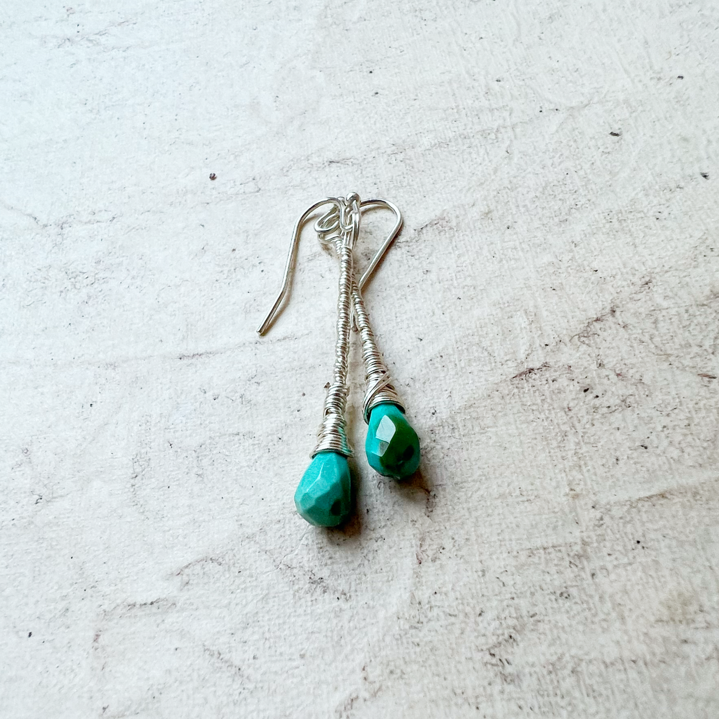 Turquoise Elegant Drop Silver Earrings