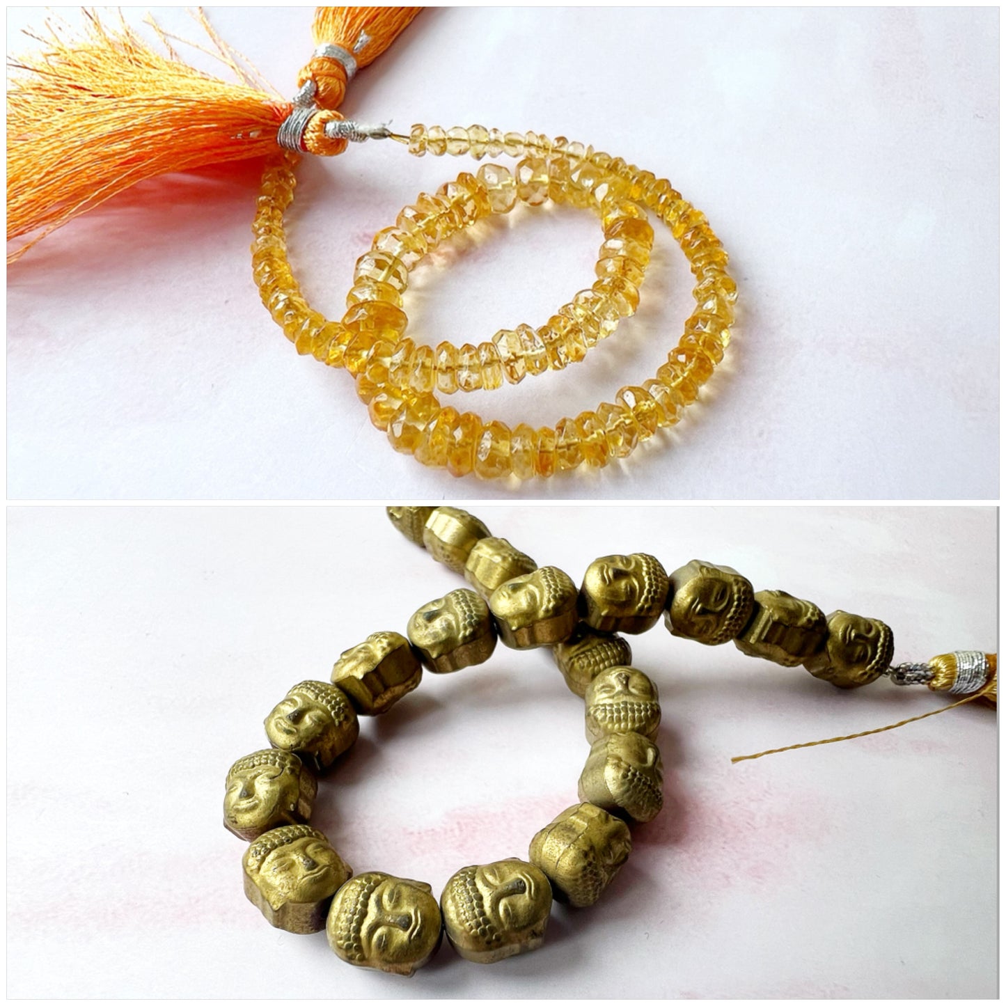 GOLD - Citrine Customisable bracelets - adjustable