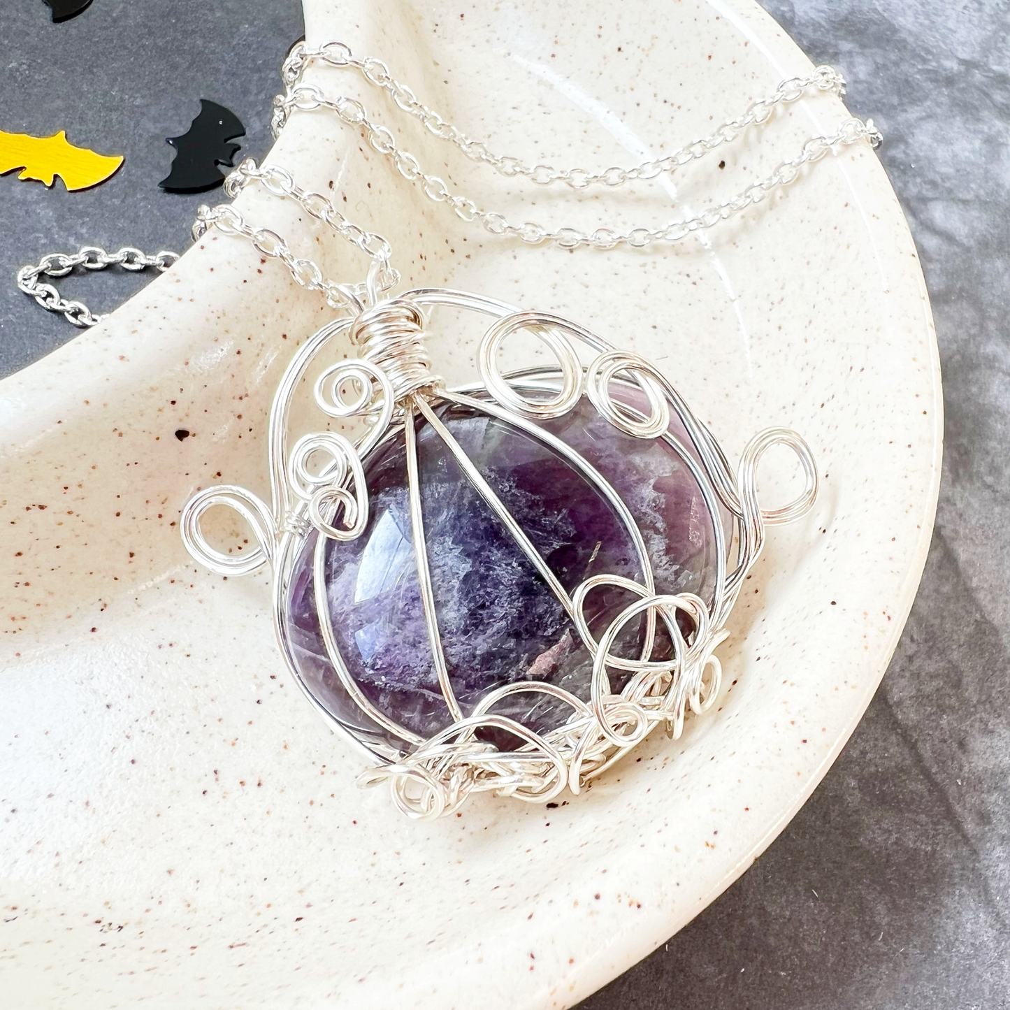 Amethyst pumpkin necklace