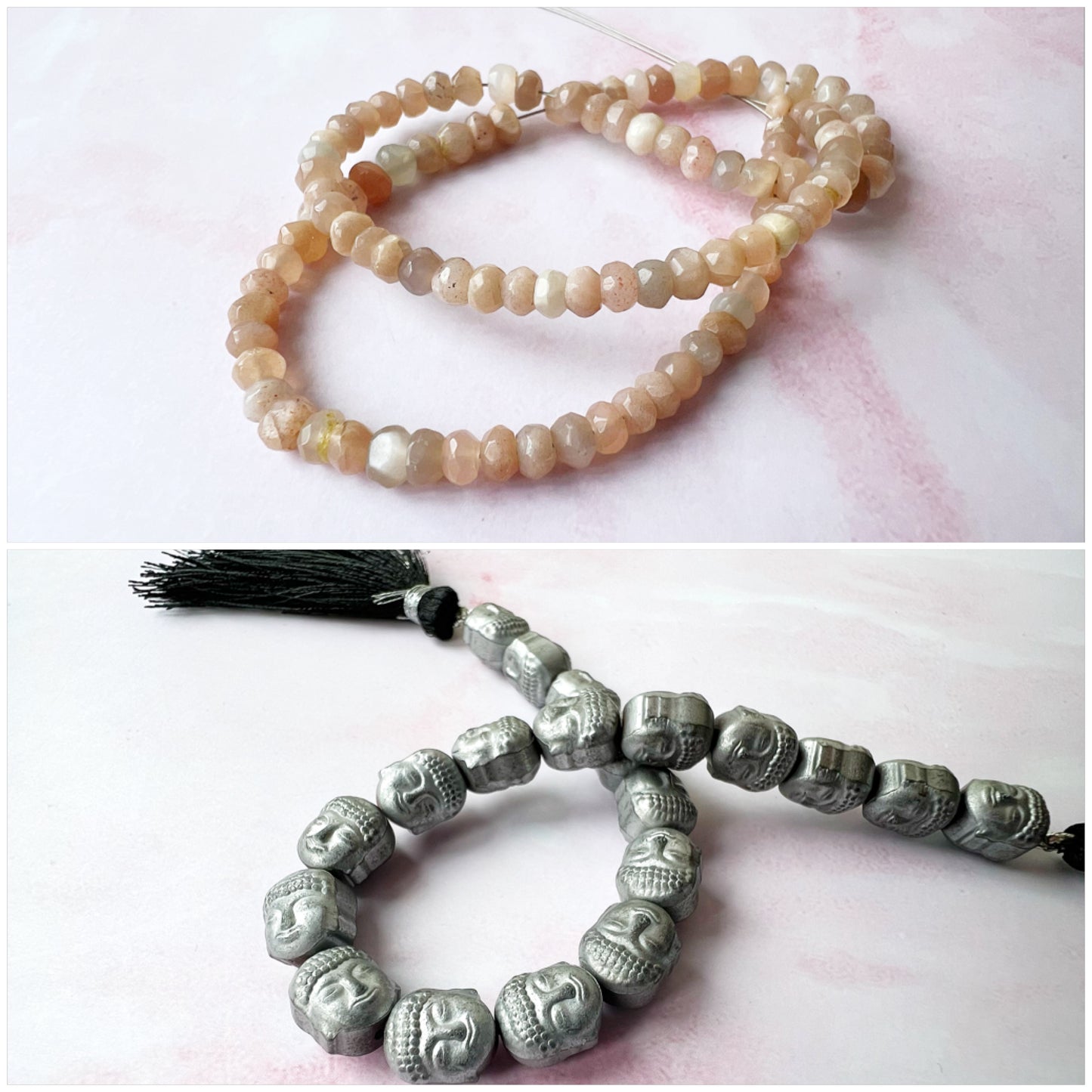 ROSE GOLD - Peach Moonstone Customisable bracelets