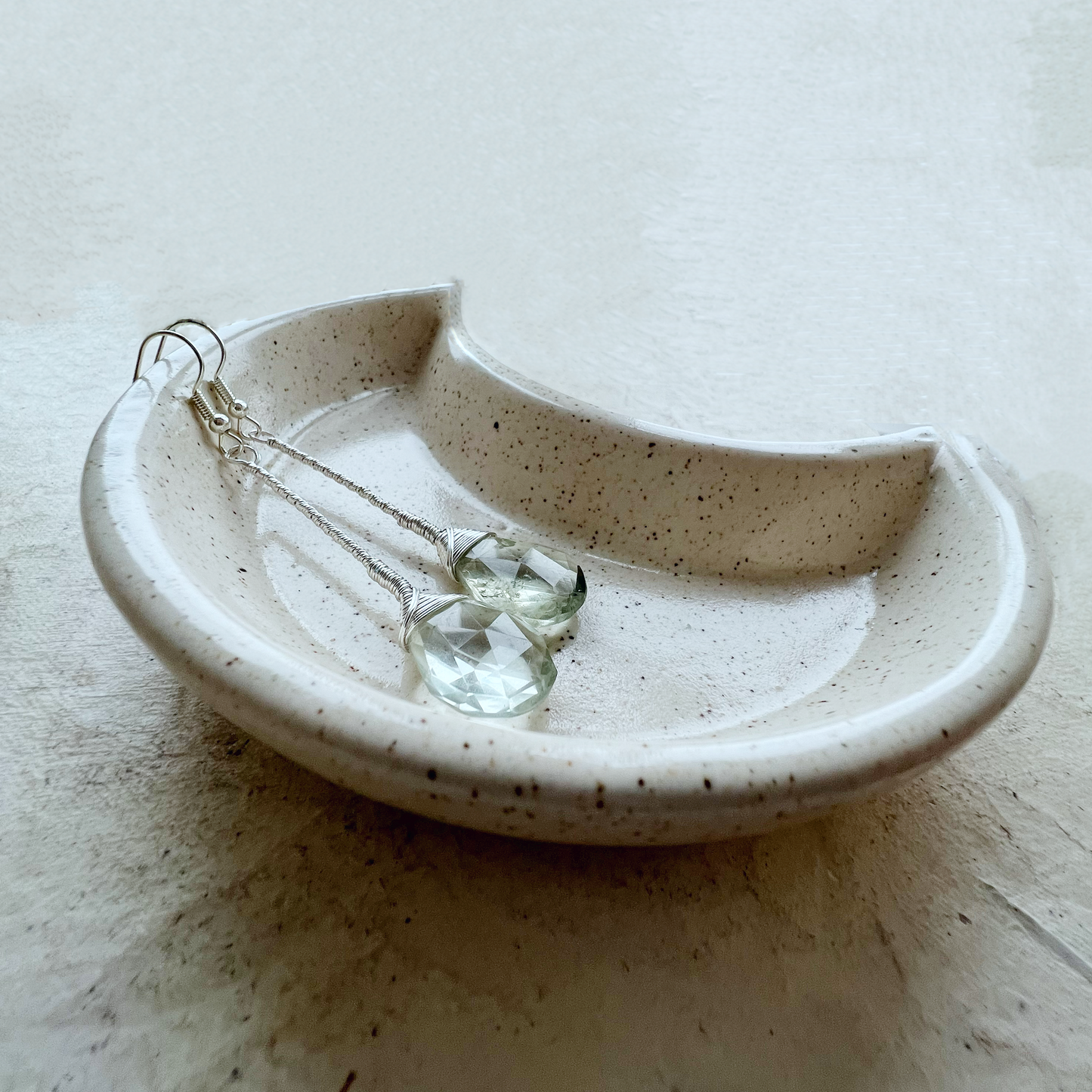 Prasiolite Elegant Drop Silver Earrings