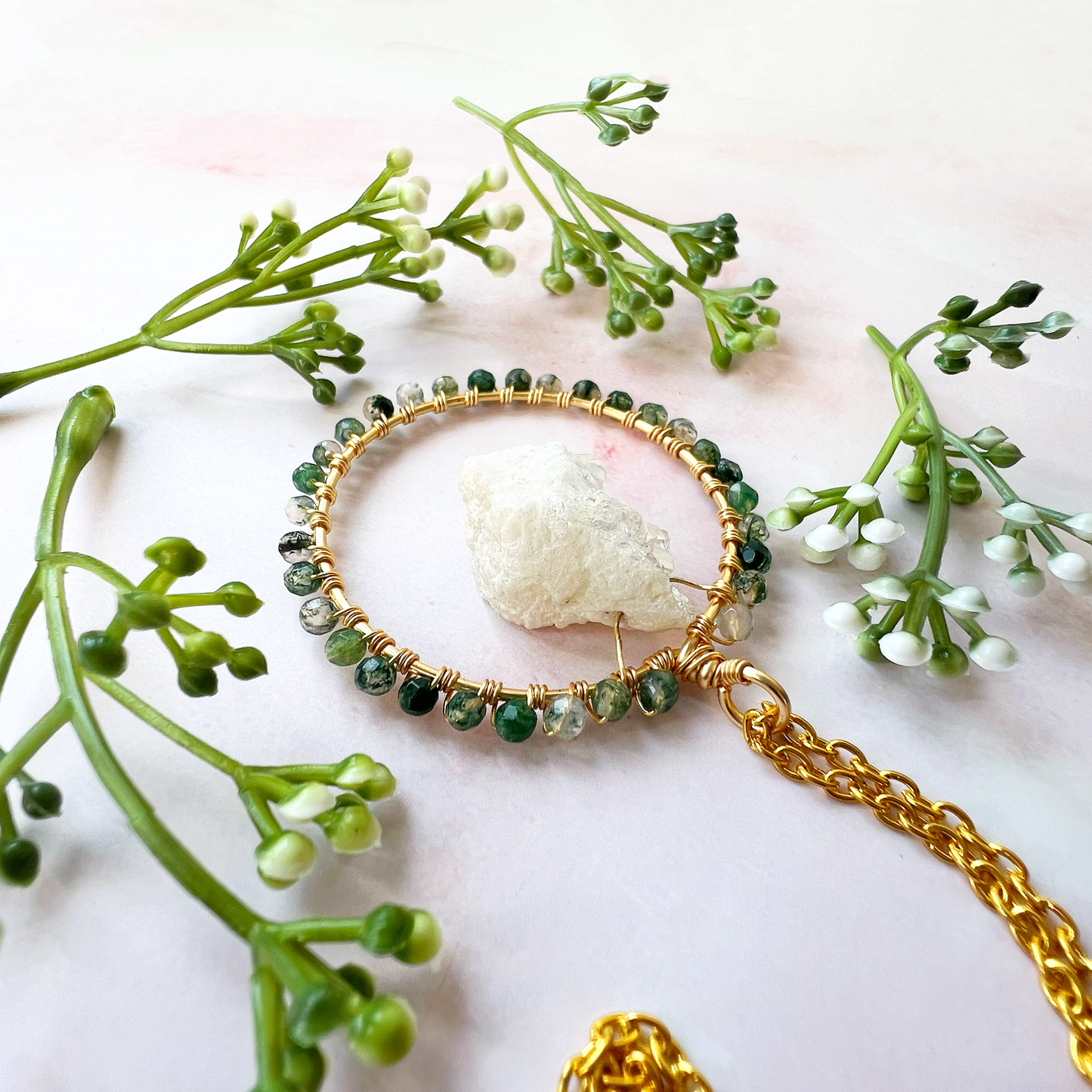 Aura Crystal Circle Necklace