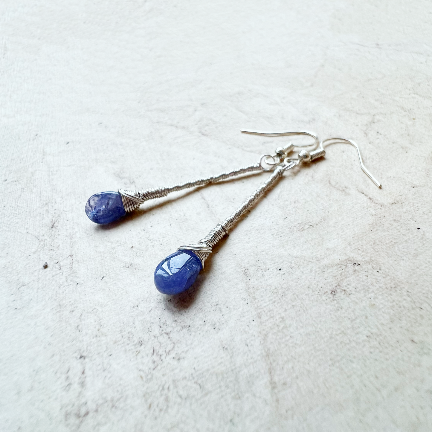 Tanzanite Elegant Drop Silver Earrings