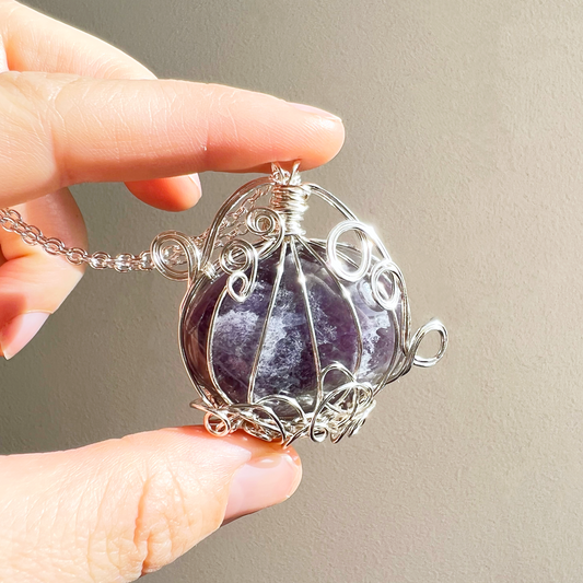 Amethyst pumpkin necklace
