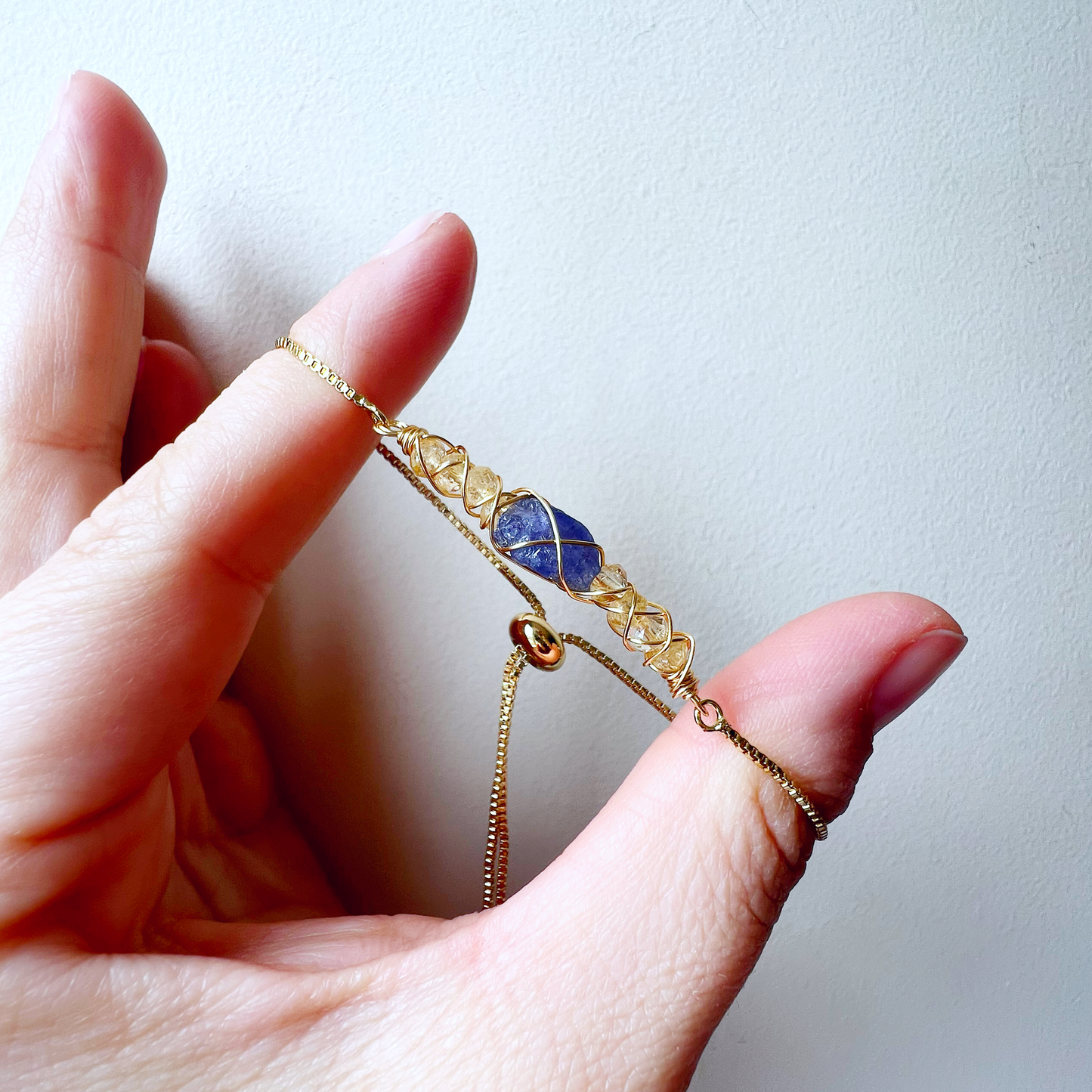 GOLD - Citrine Customisable bracelets - adjustable