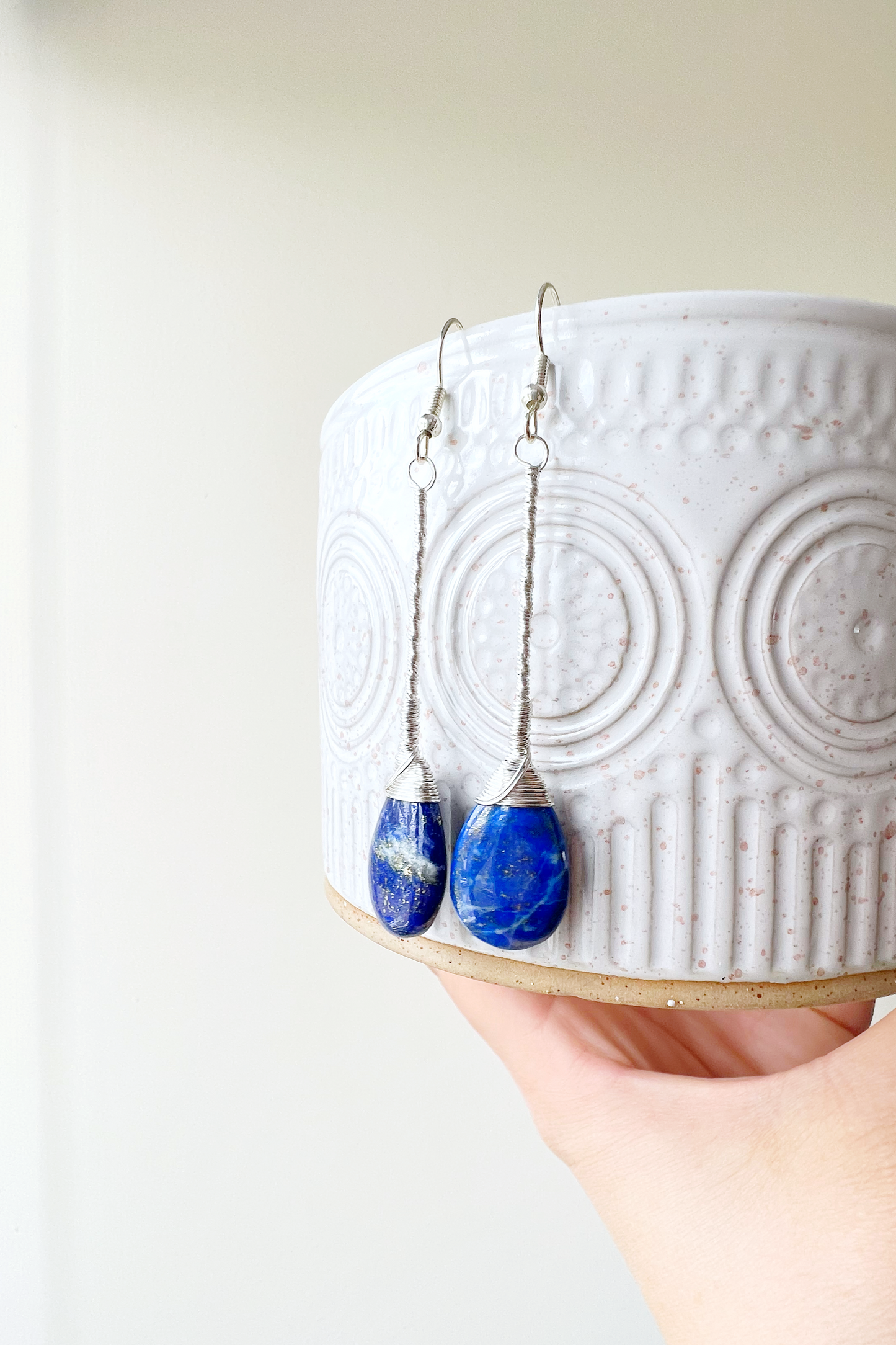 Lapis Lazuli Elegant Drop Silver Earrings