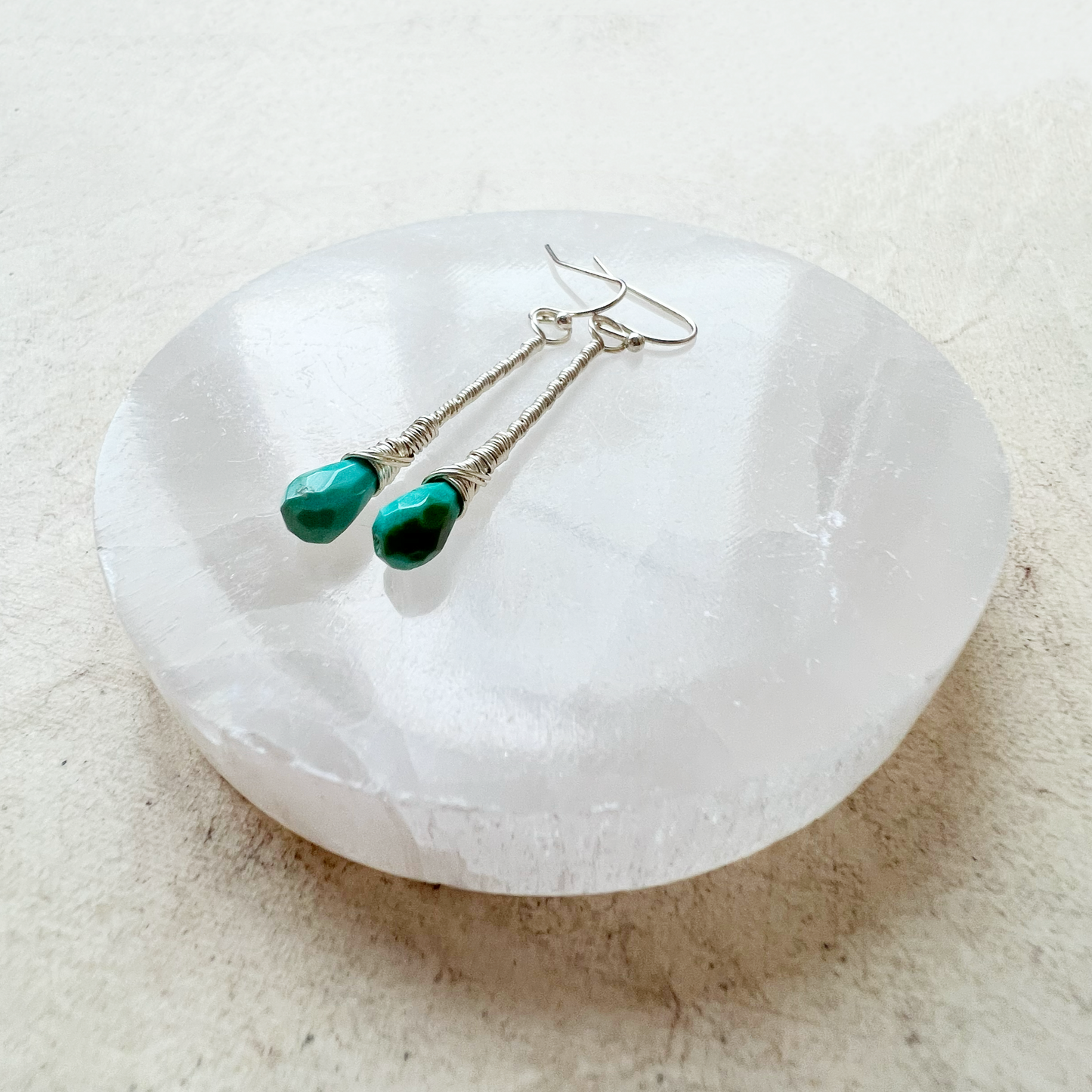 Turquoise Elegant Drop Silver Earrings