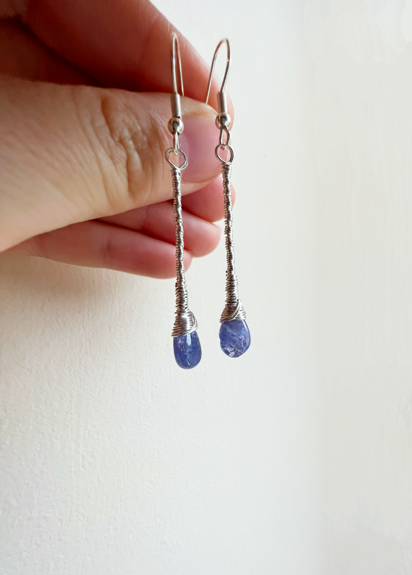Tanzanite Elegant Drop Silver Earrings
