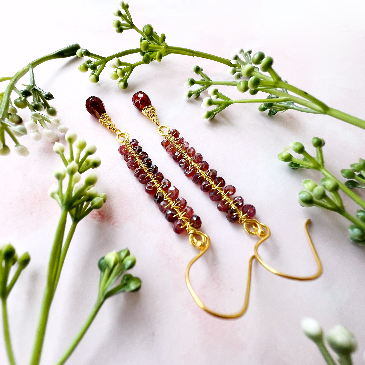 Garnet Crystal Earrings