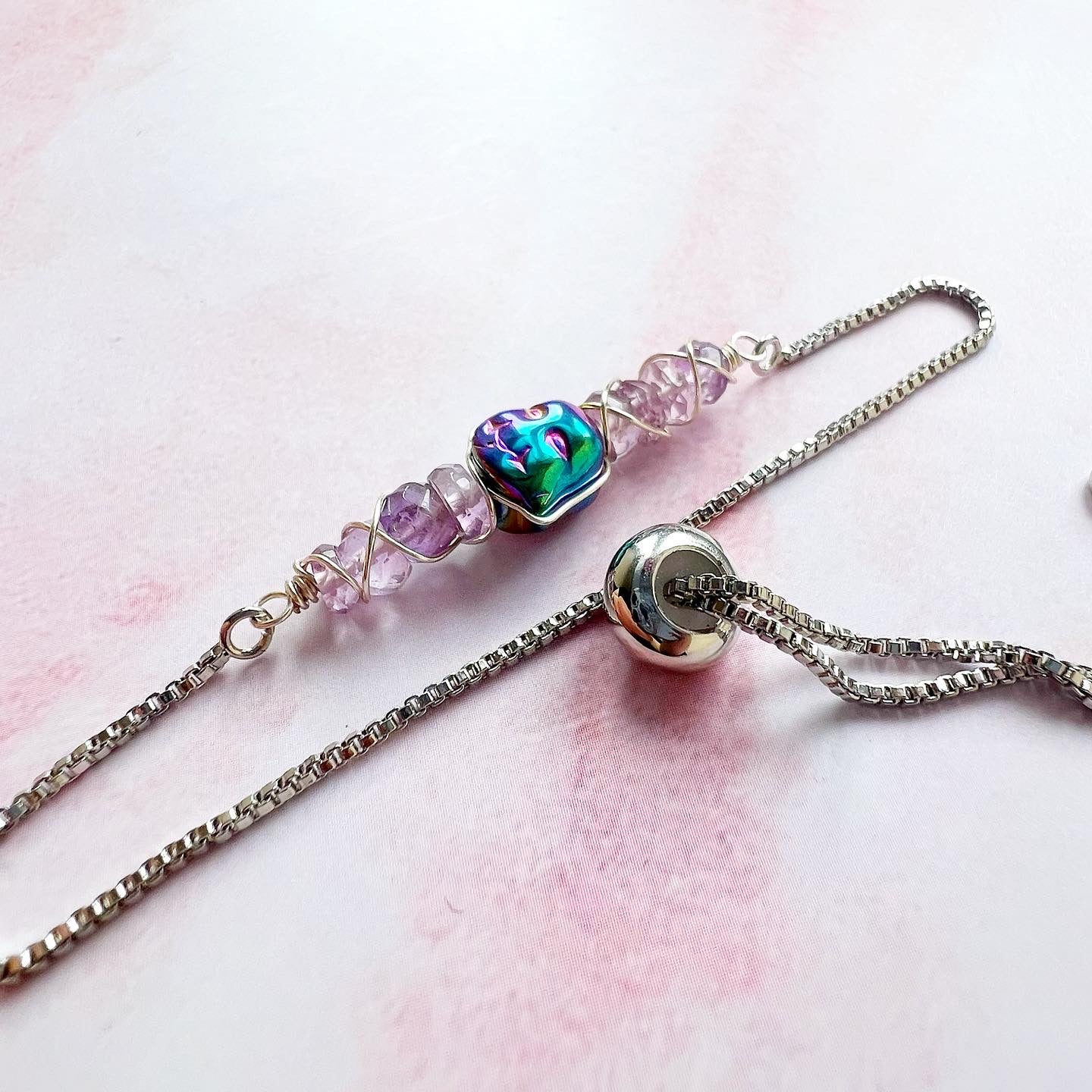 GOLD - Pink Amethyst Customisable bracelets