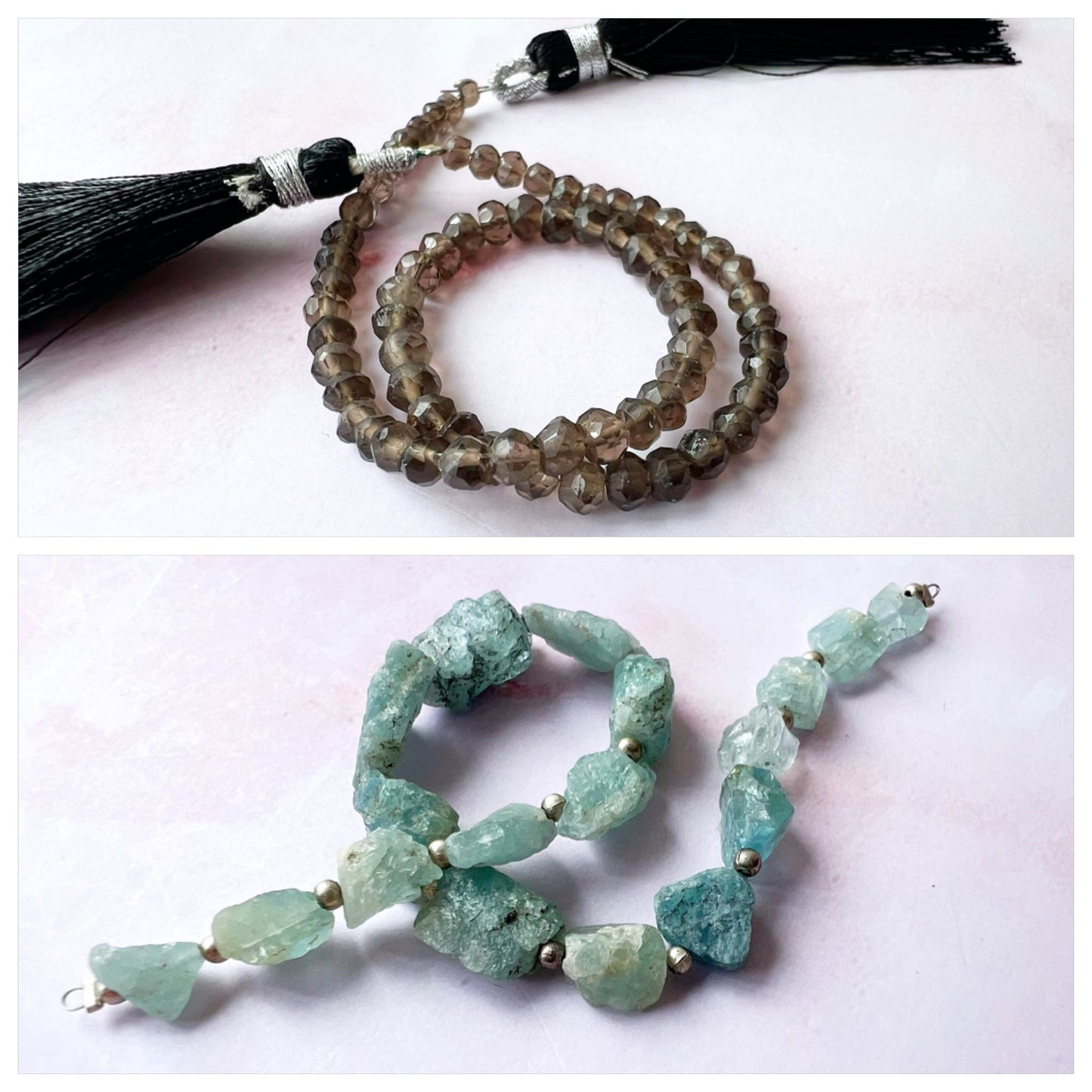 SILVER - Smokey Quartz Customisable bracelets