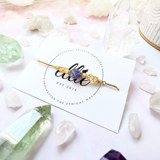 GOLD - Citrine Customisable bracelets - adjustable