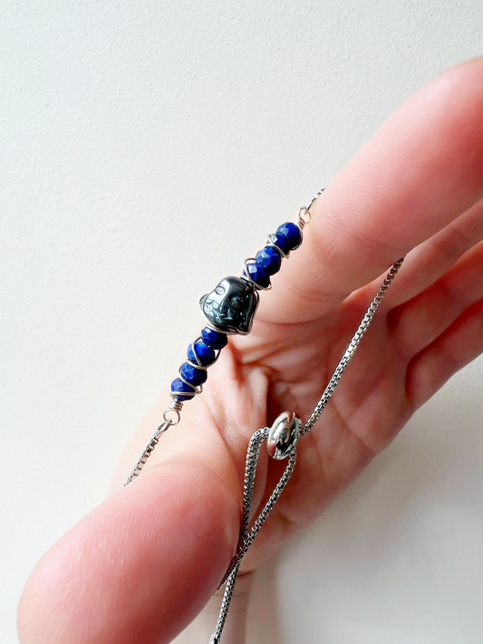 SILVER - Lapis Lazuli Customisable bracelets
