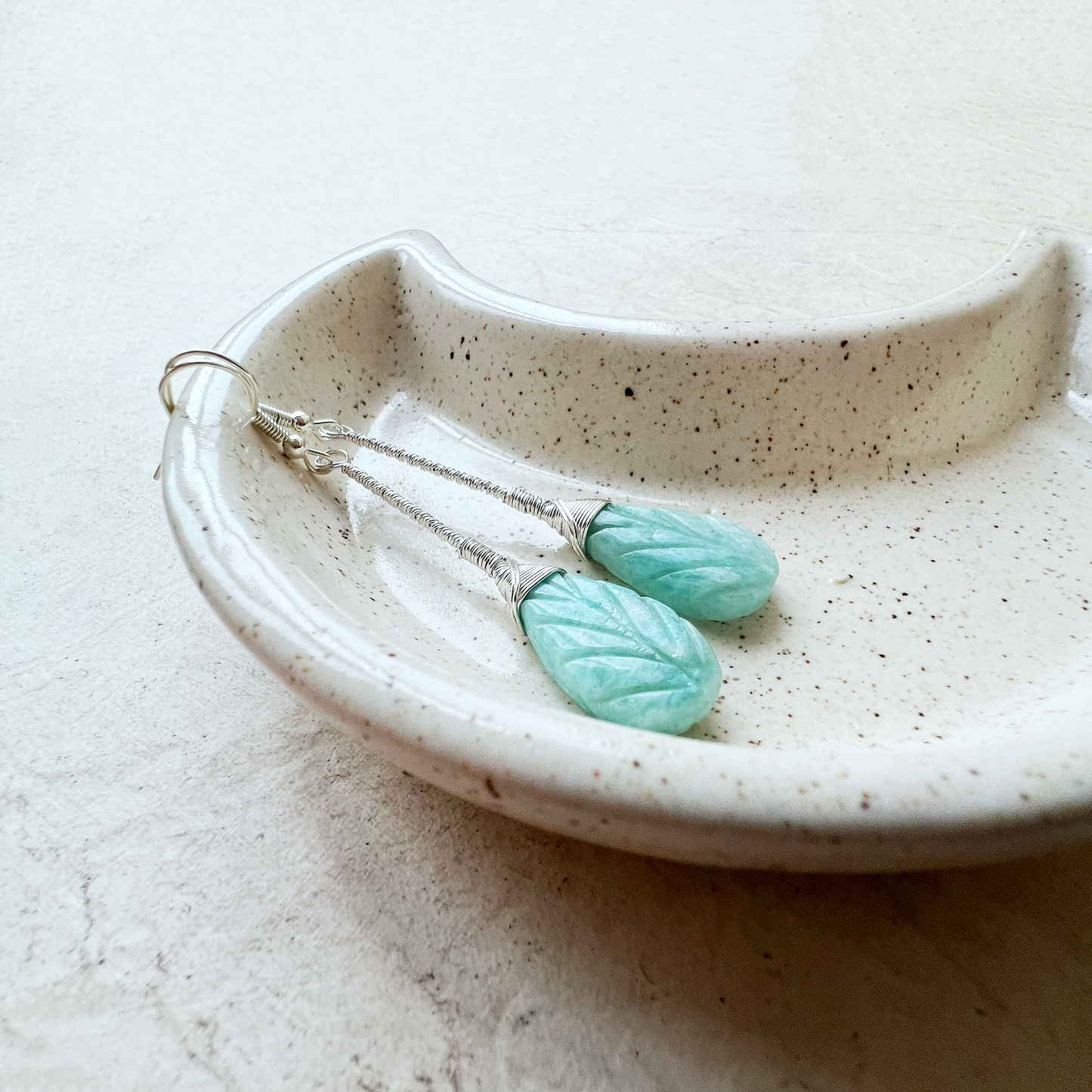 Amazonite Elegant Drop Silver Earrings