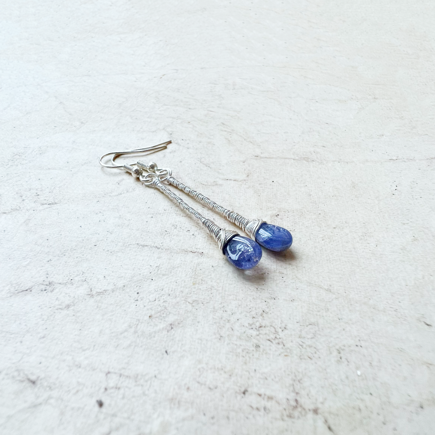 Tanzanite Elegant Drop Silver Earrings