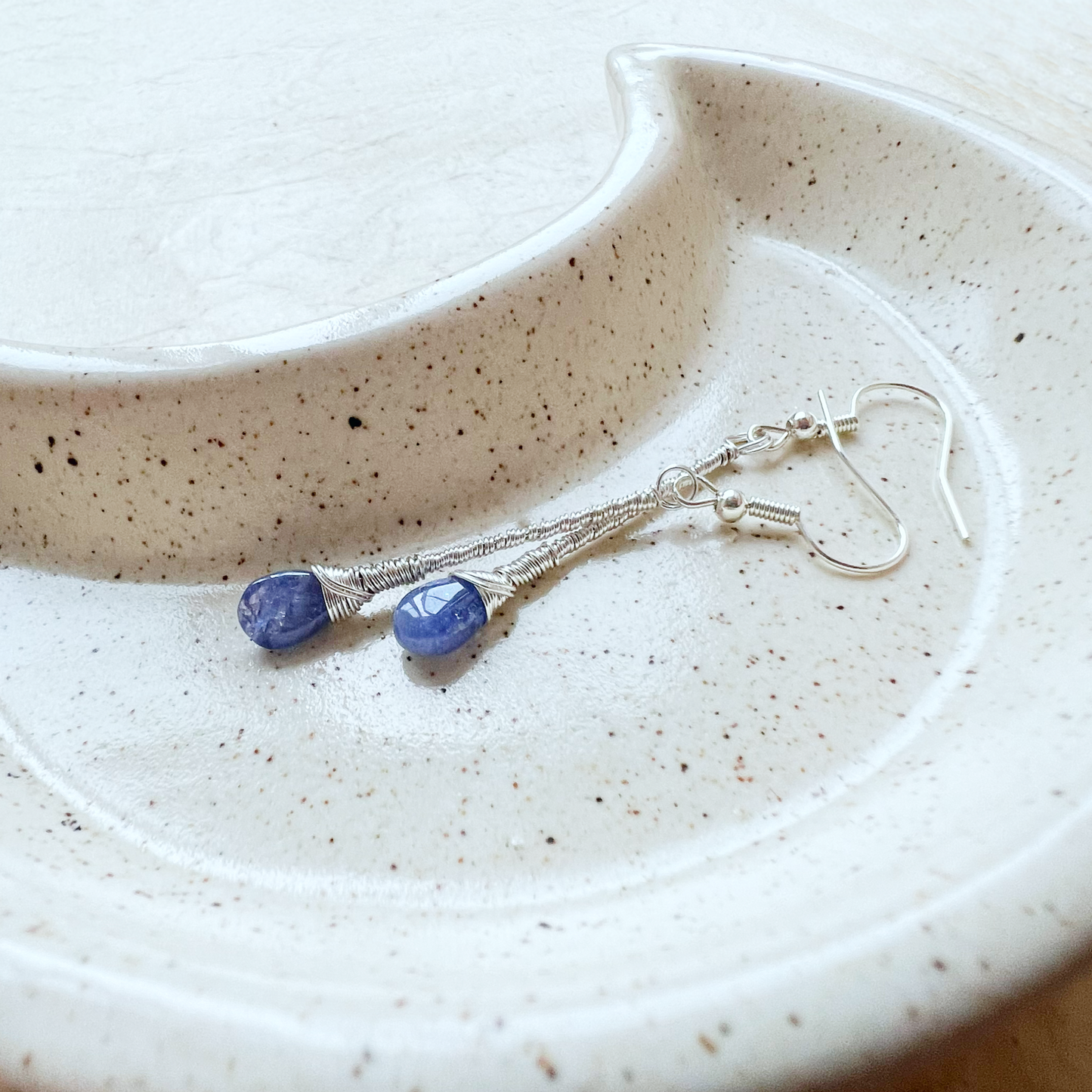 Tanzanite Elegant Drop Silver Earrings