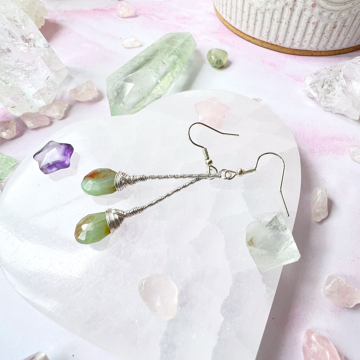 Peruvian Opal Elegant Drop Silver Earrings