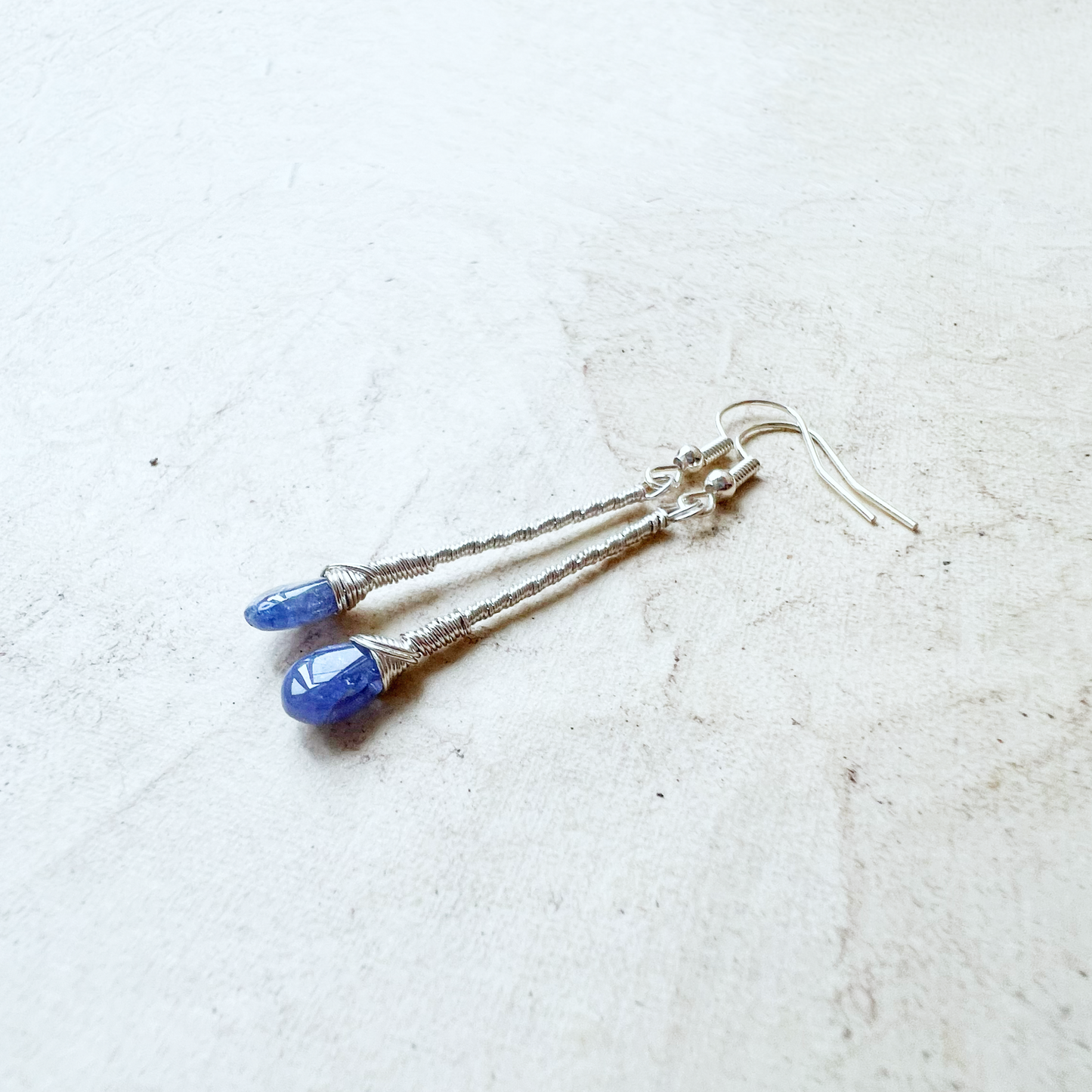 Tanzanite Elegant Drop Silver Earrings