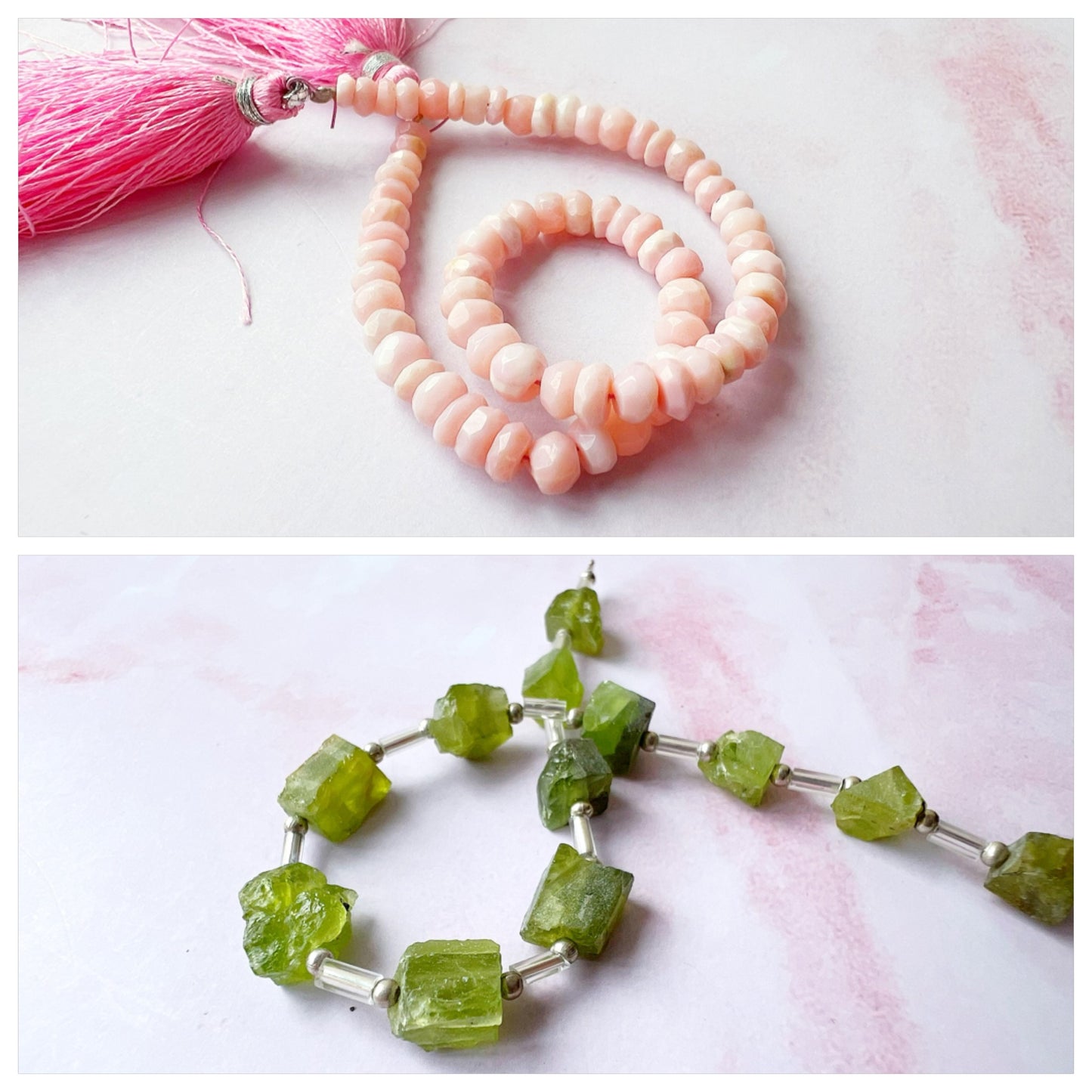 GOLD - Pink Opal Customisable bracelets