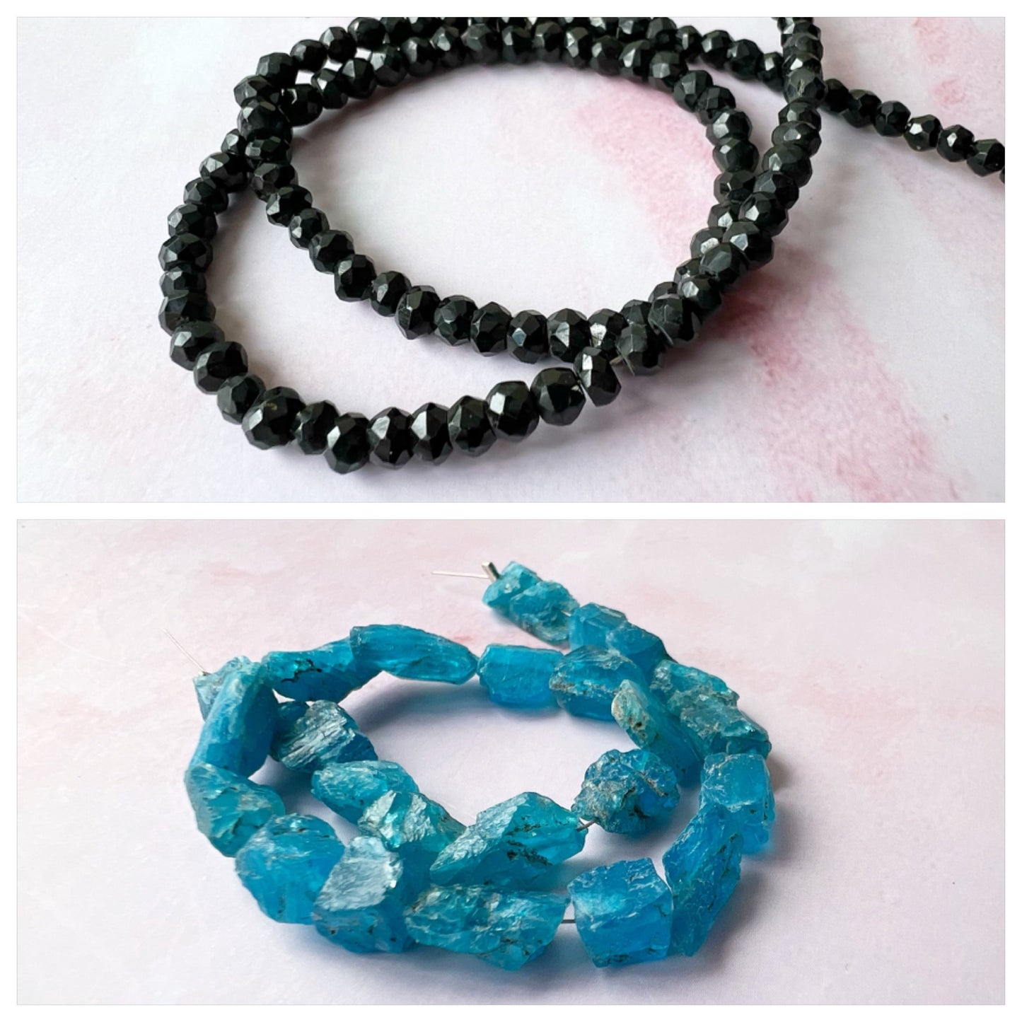 SILVER - Black Spinel Customisable bracelets