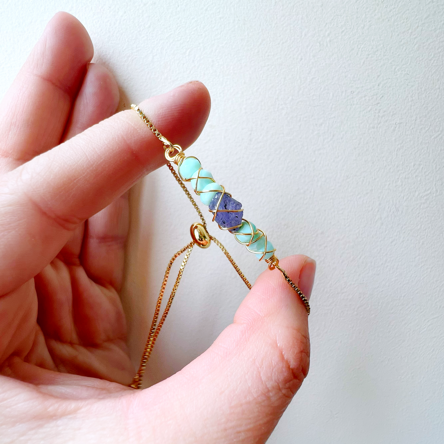 GOLD - Peruvian Opal Customisable bracelets - adjustable
