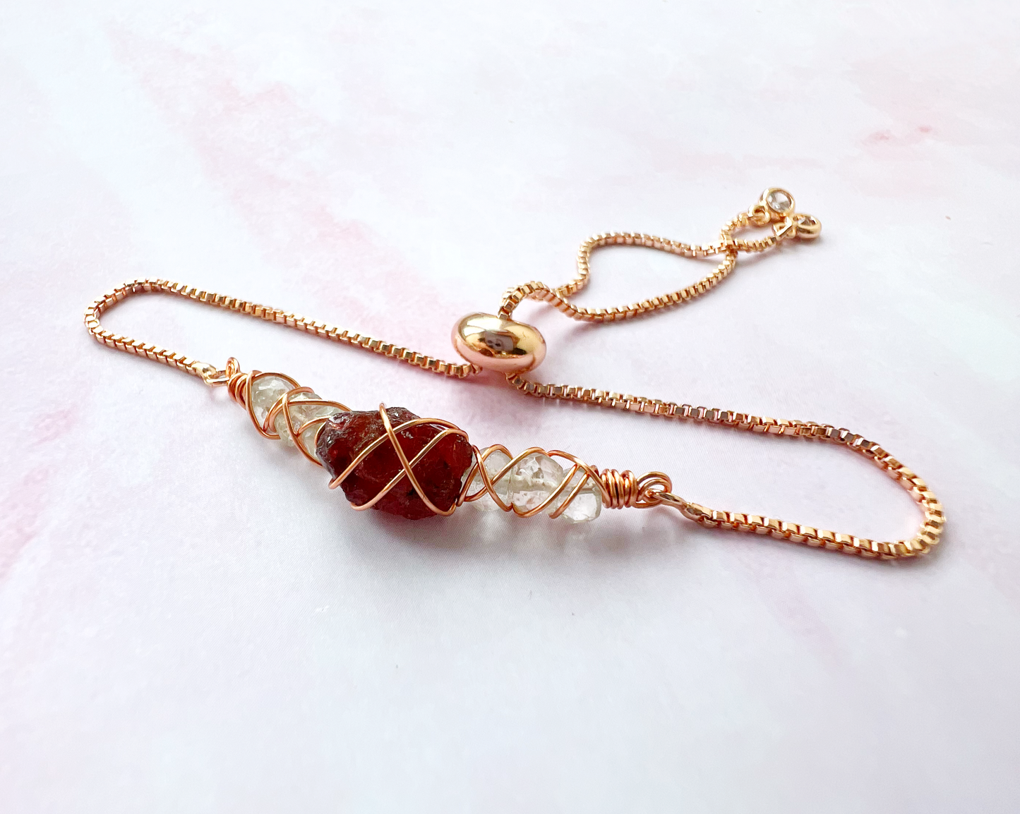 ROSE GOLD - Green Amethyst (Prasiolite) Customisable bracelets
