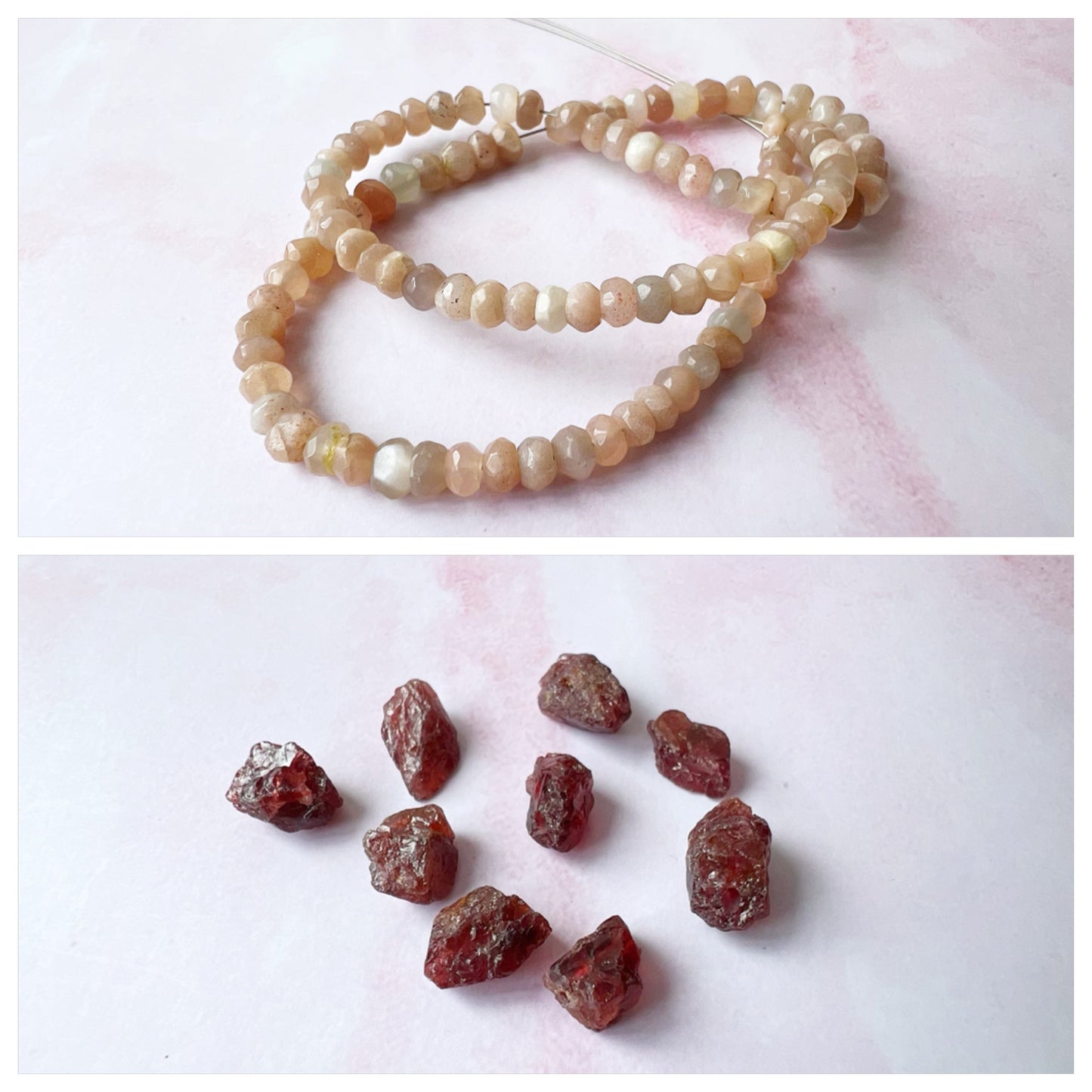 GOLD - Peach Moonstone Customisable bracelets