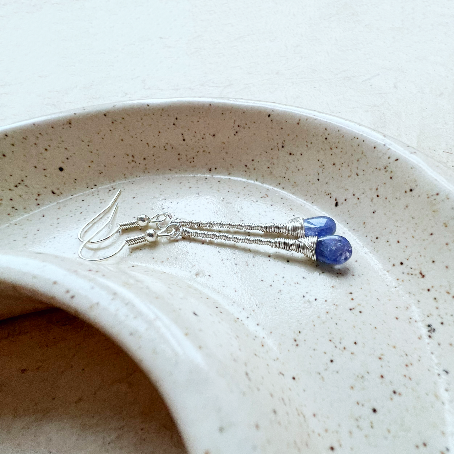 Tanzanite Elegant Drop Silver Earrings