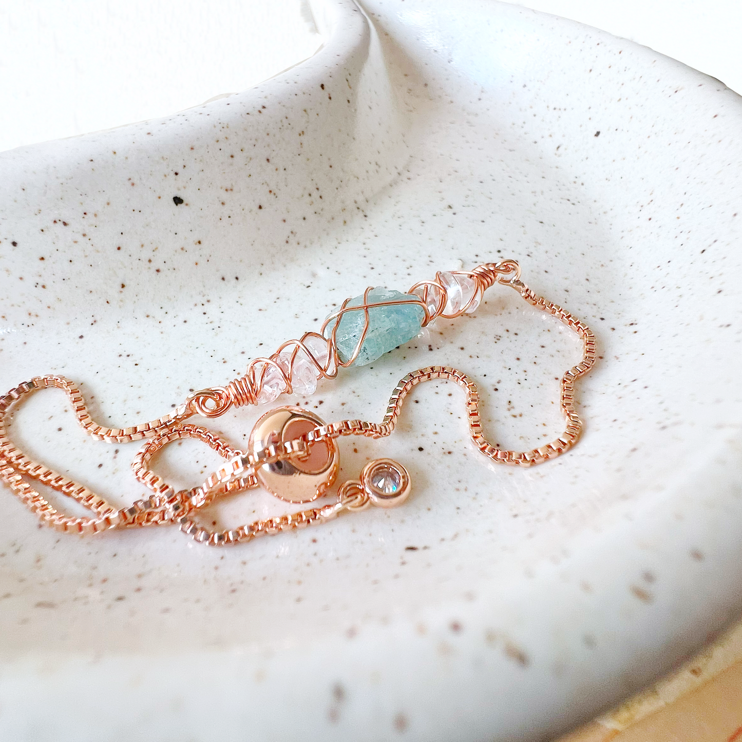 ROSE GOLD - Clear Quartz Customisable bracelets