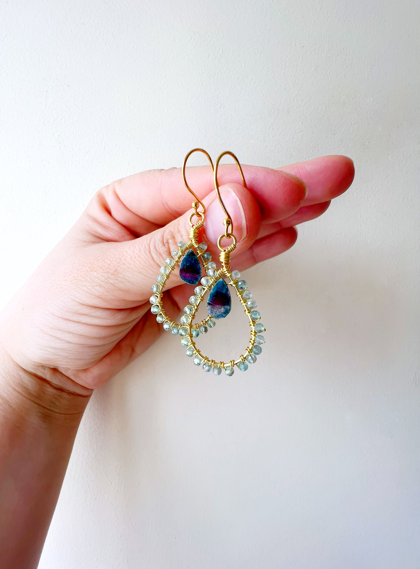 Ruby in Fuschite earrings